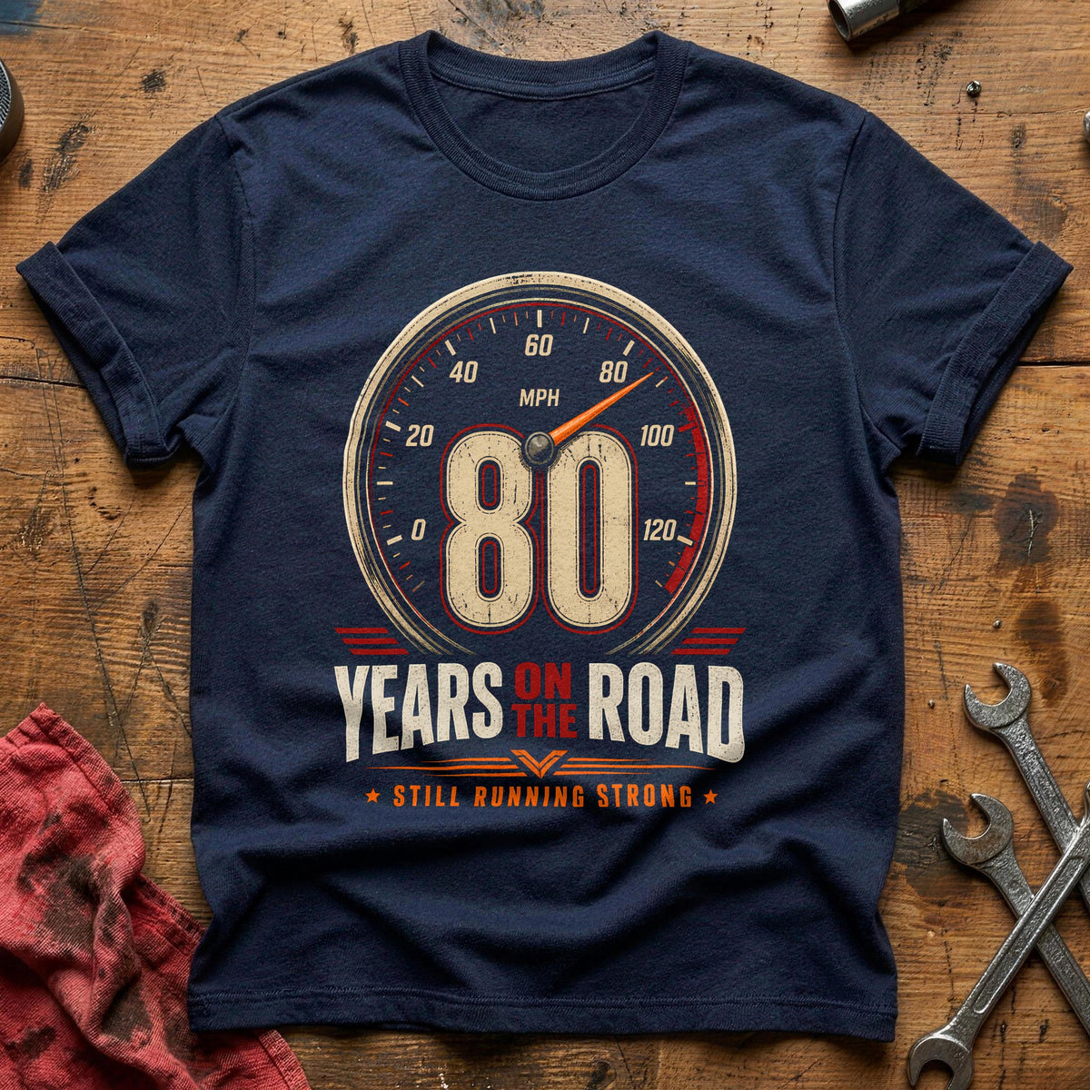 80 On The Road T-Shirt - Navy