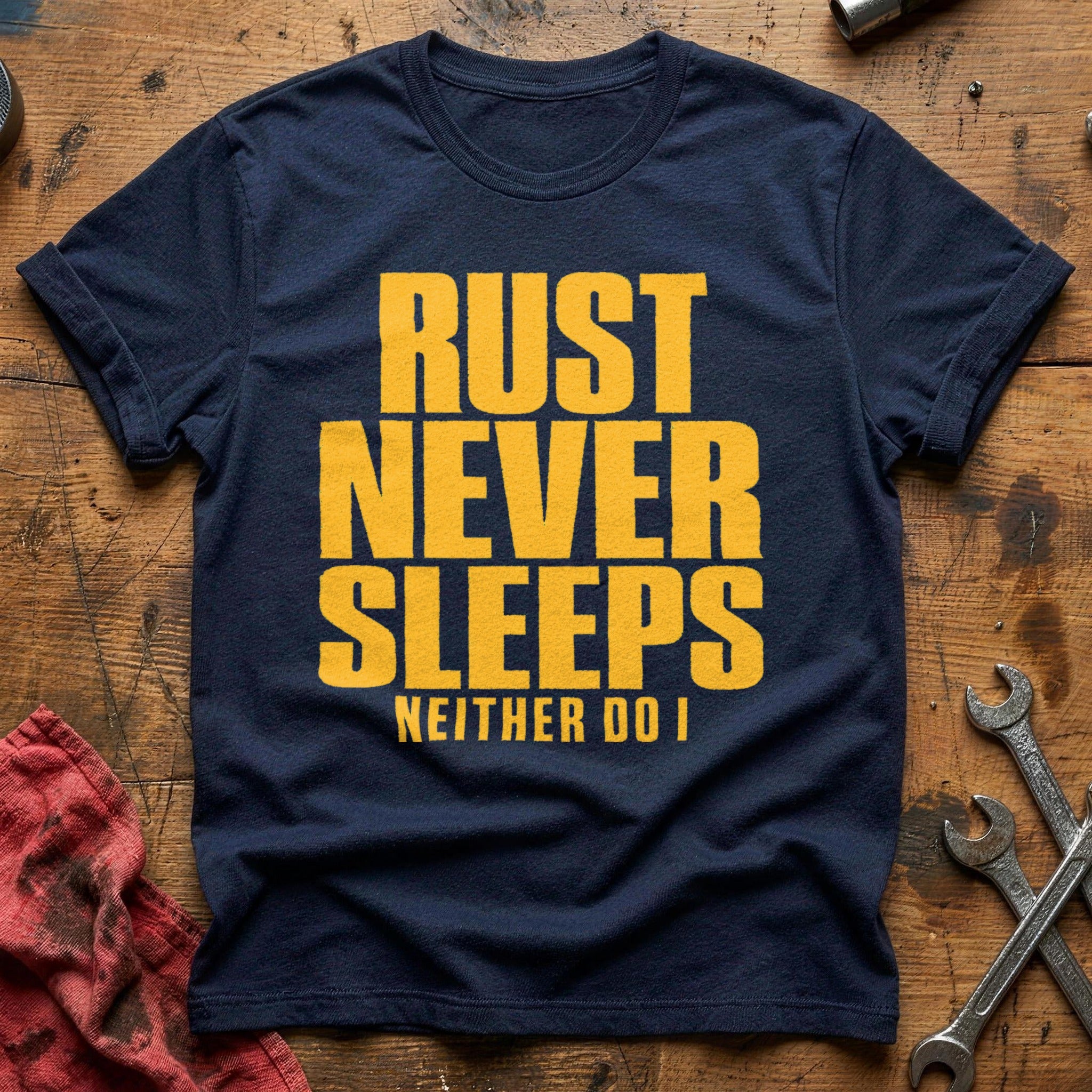 Rust Never Sleeps T-Shirt - Navy