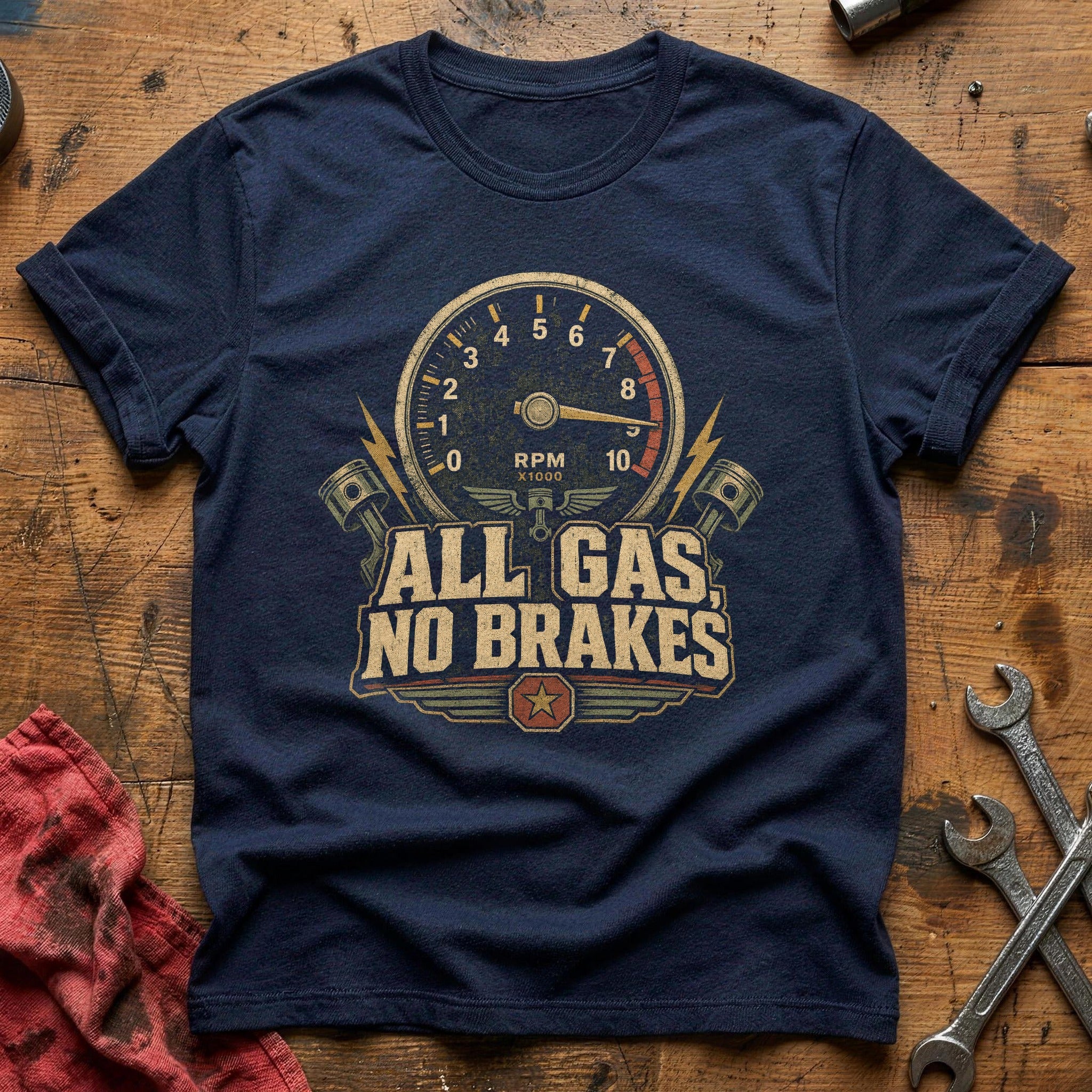 All Gas, No Brakes T-Shirt - Navy