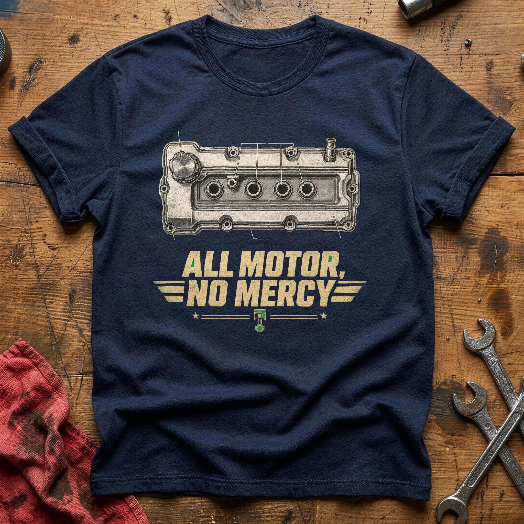 All Motor, No Mercy T-Shirt - Navy