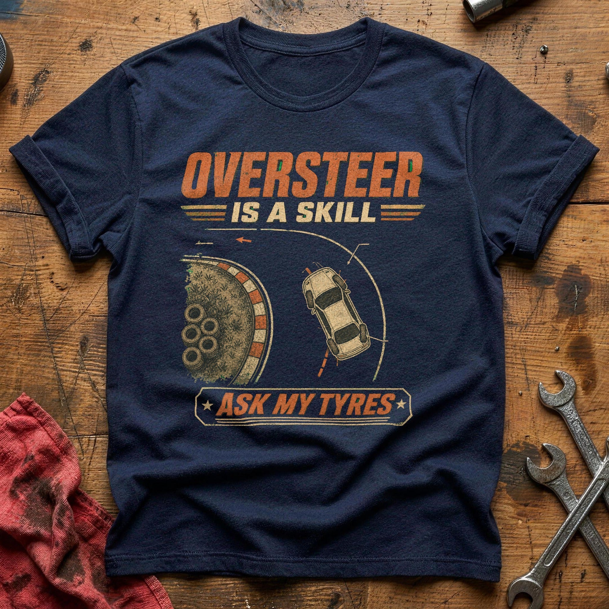 Ask My Tyres T-Shirt - Navy