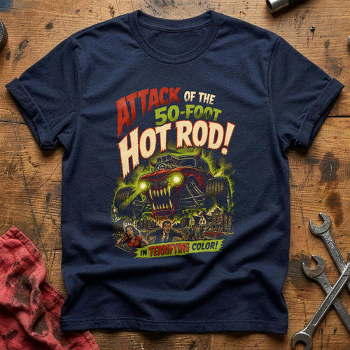 Attack Of The 50ft Hot Rod 49 T-Shirt - Navy