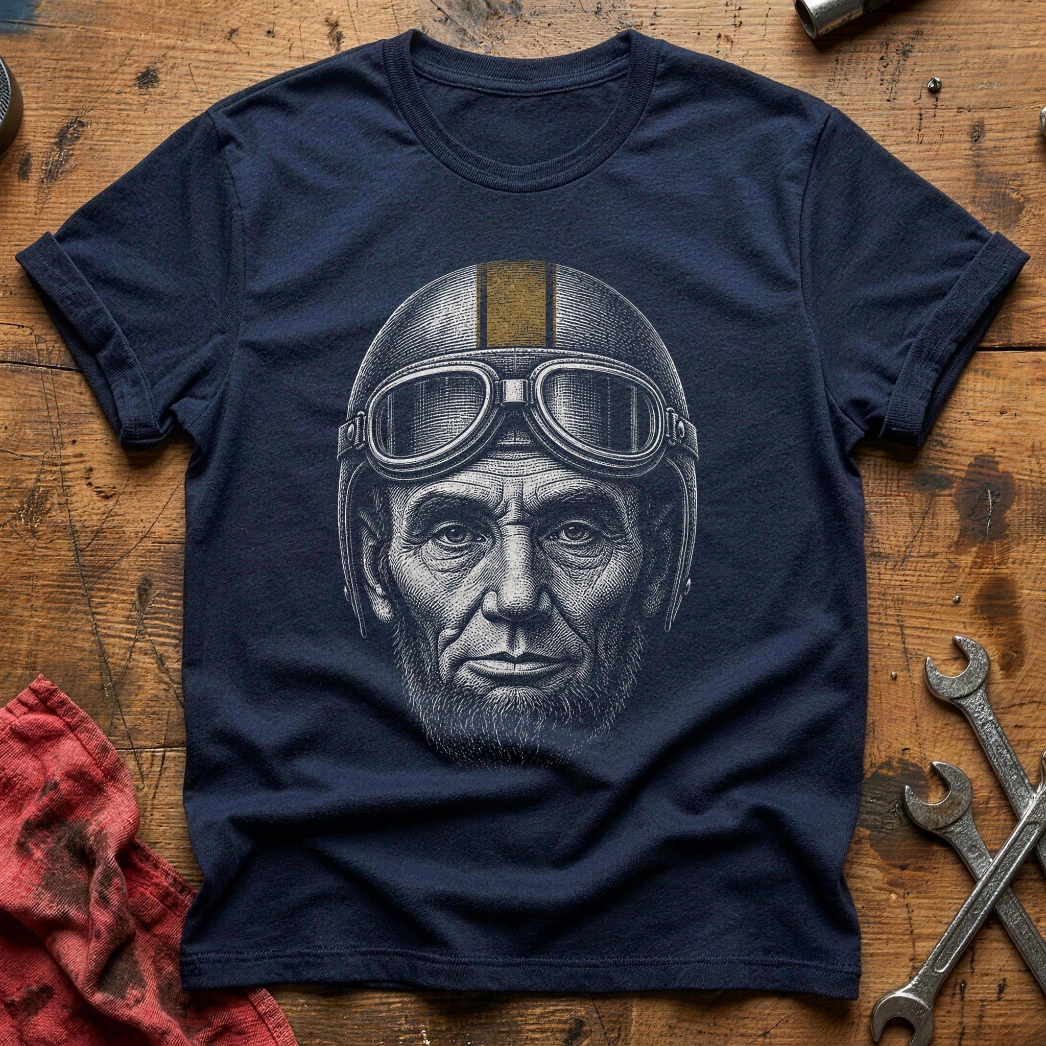 Aviator Beard T-Shirt - Navy