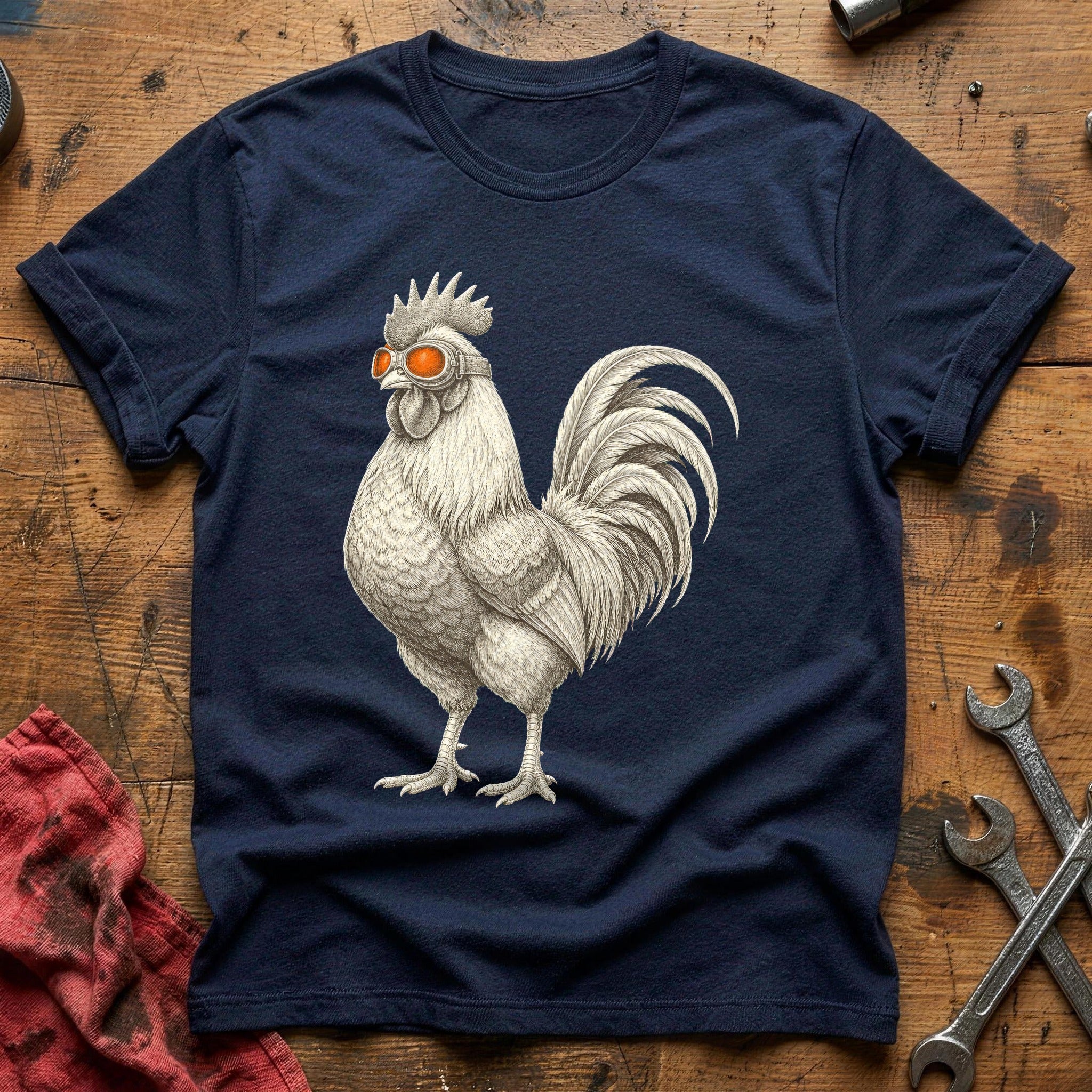 Aviator Rooster T-Shirt - Navy