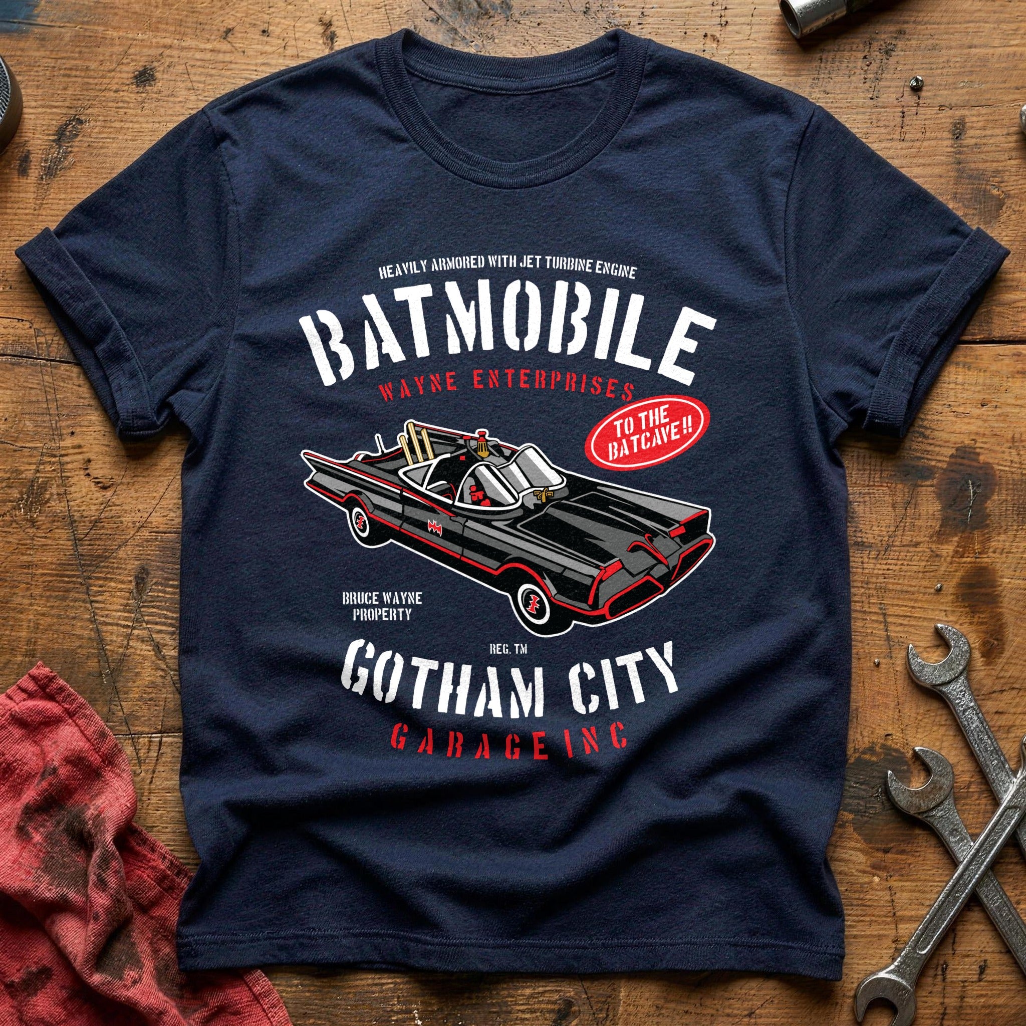 Batmobile gotham garage T-Shirt - Navy