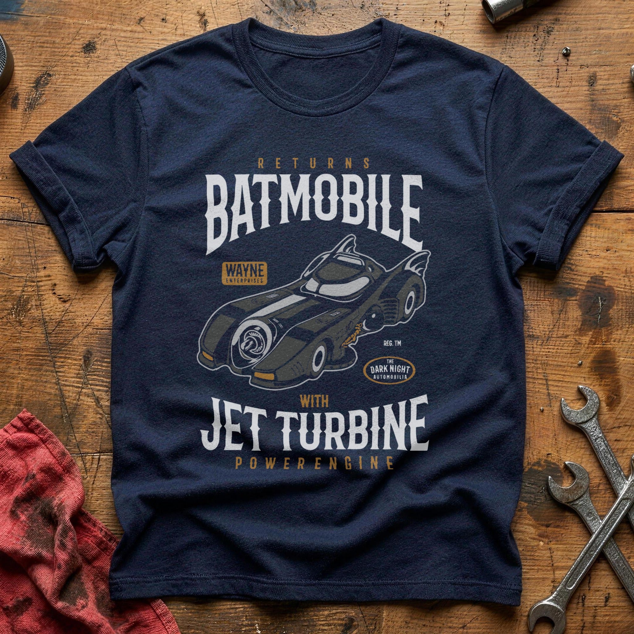 Batmobile returns car T-Shirt - Navy