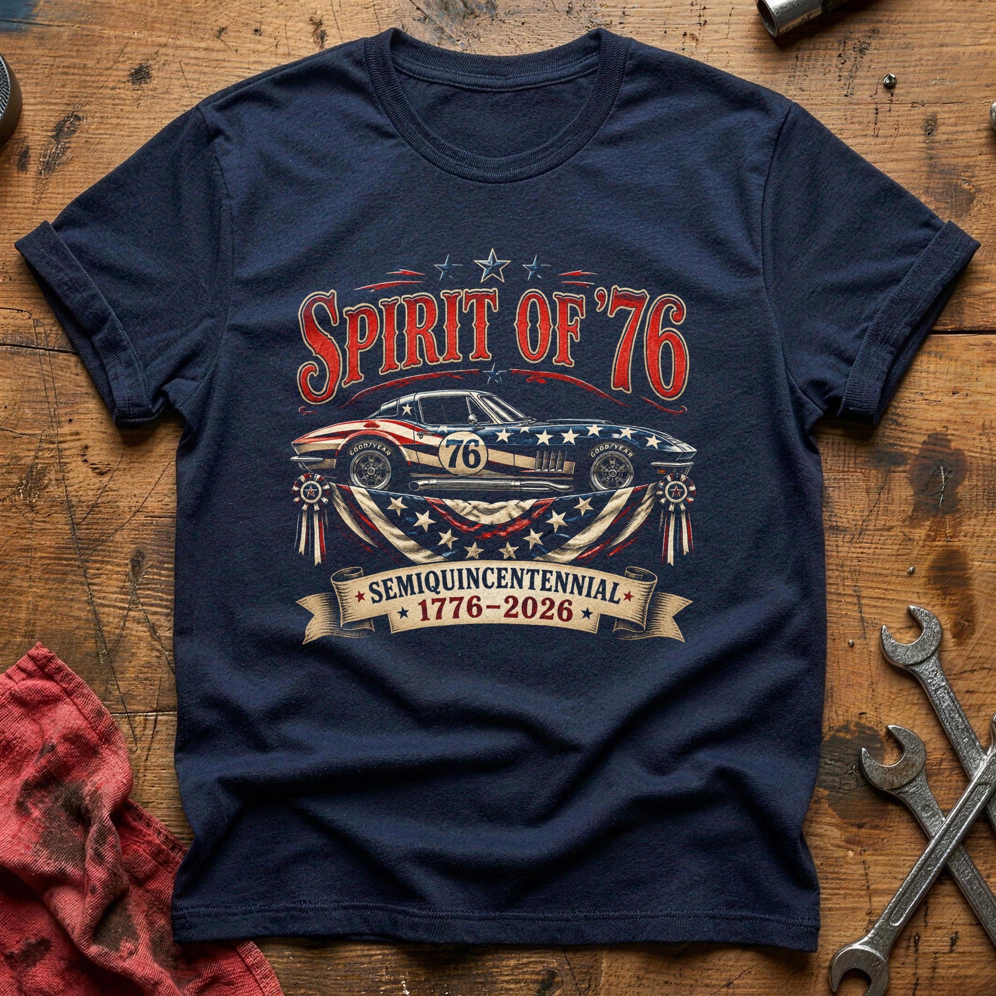 Bicentennial Racer T-Shirt - Navy