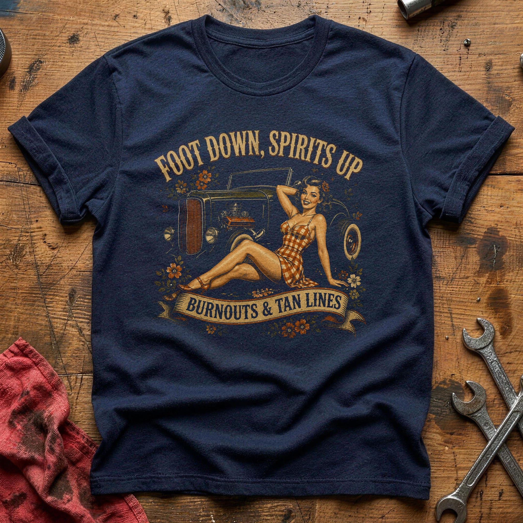 Burnouts & Tan Lines T-Shirt - Navy