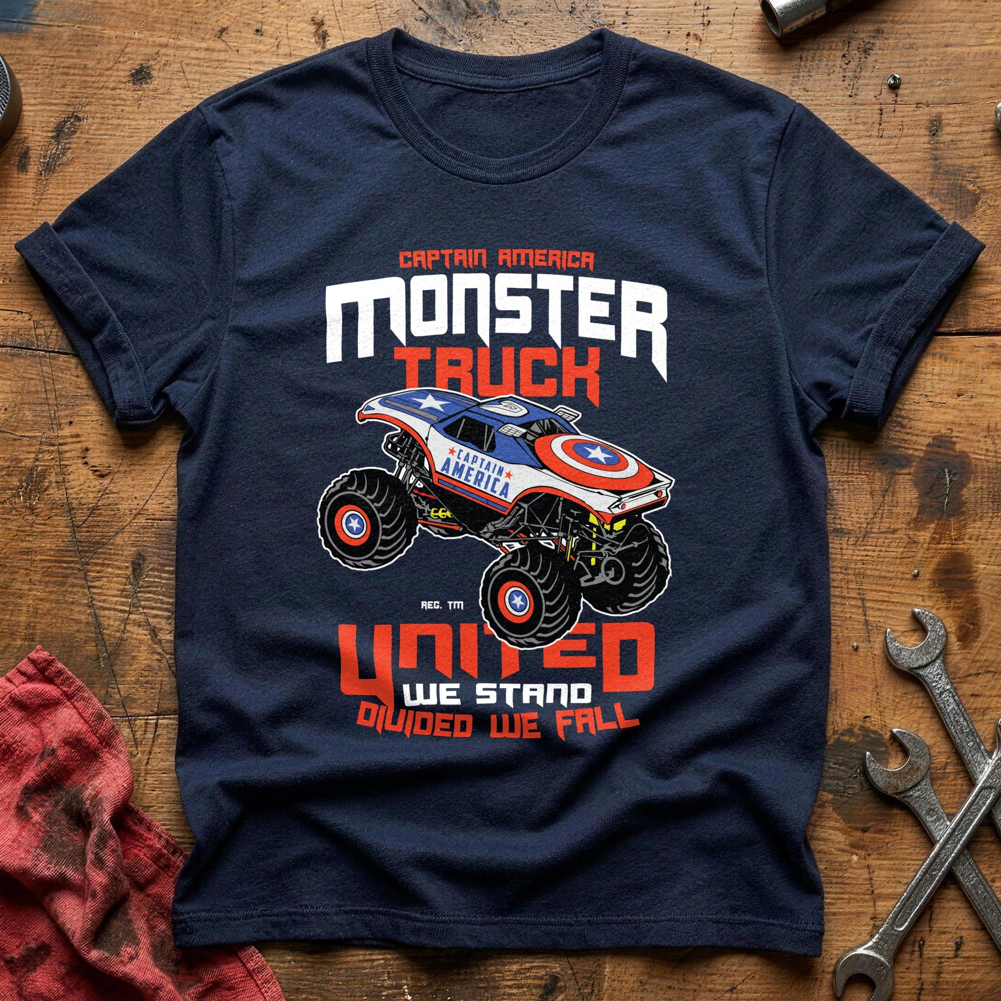 Captain america monster truck T-Shirt - Navy