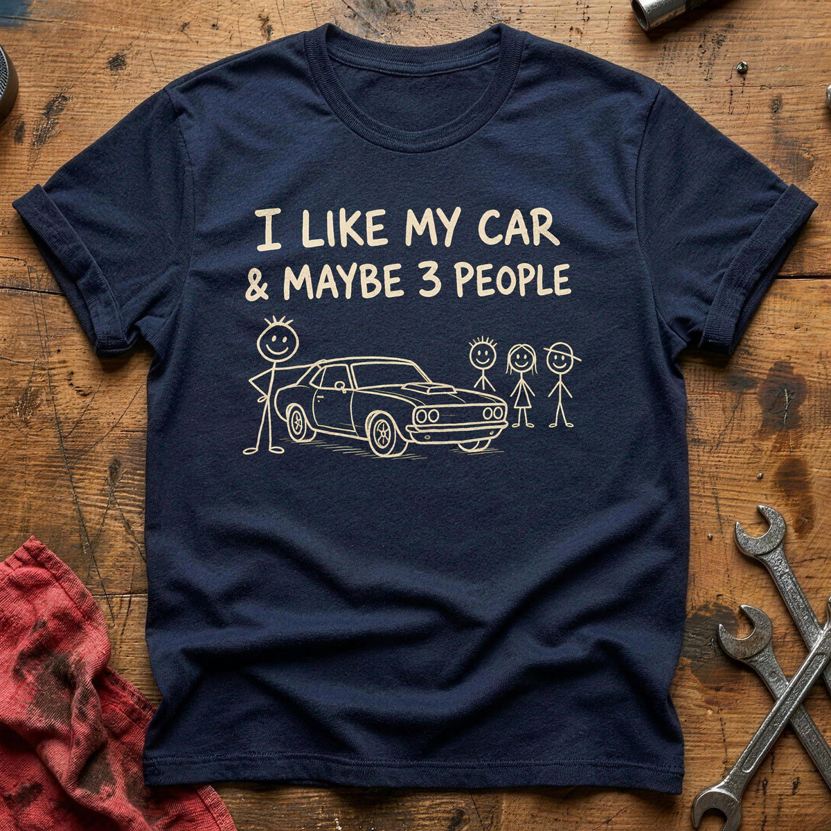 Car 3 People 33 T-Shirt - Navy