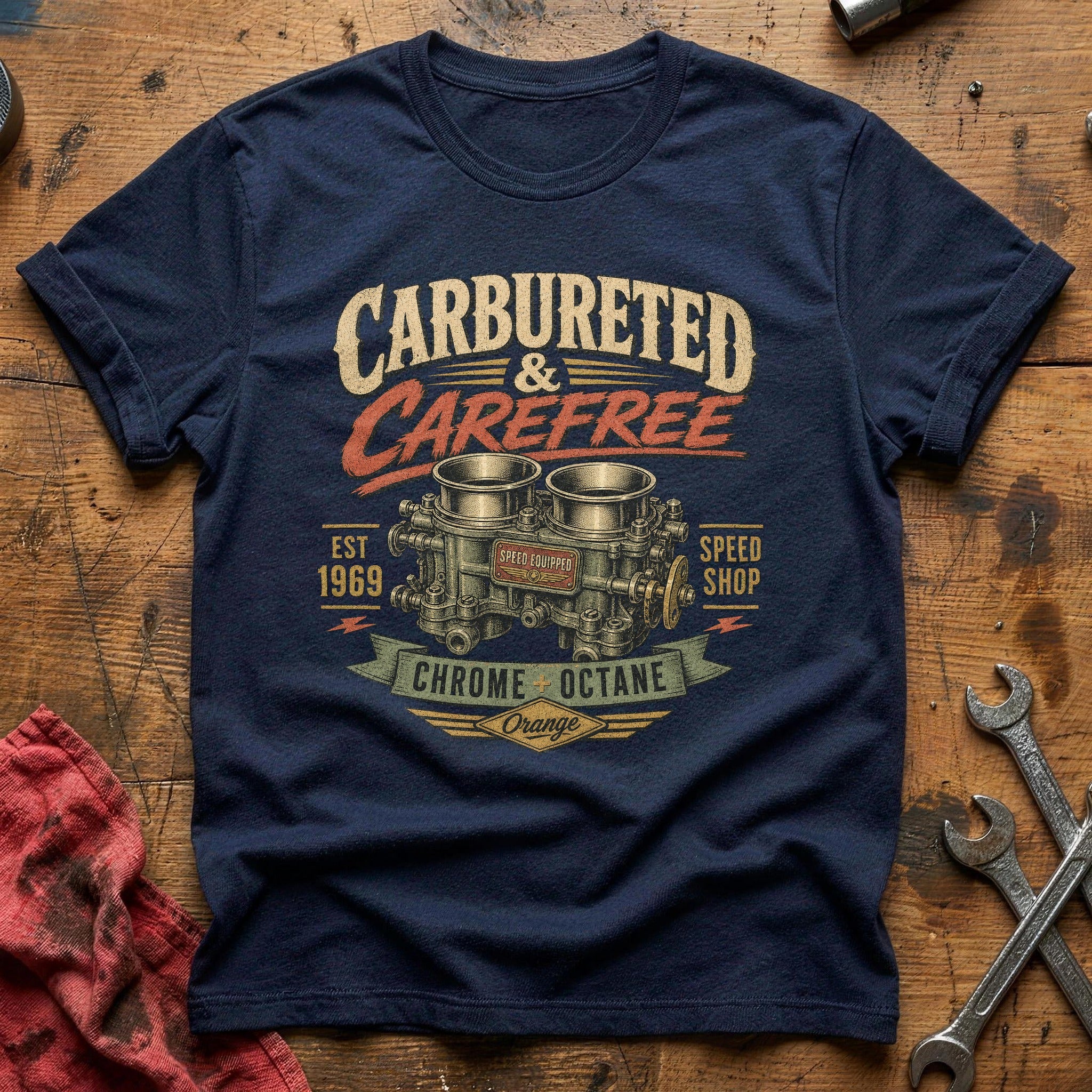 Carbureted & Carefree T-Shirt - Navy