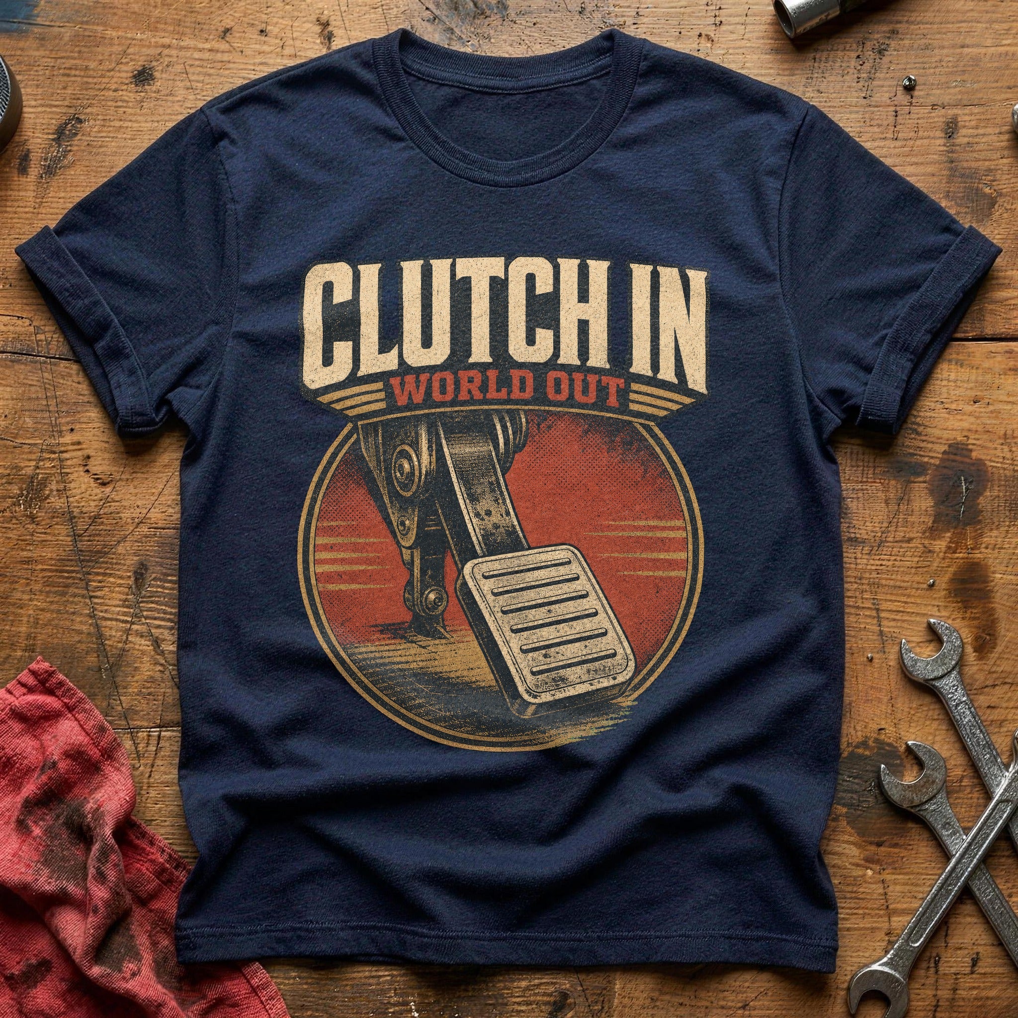 Clutch In, World Out T-Shirt - Navy