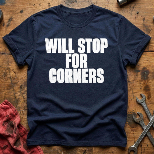 Corners Over Caution T-Shirt - Navy