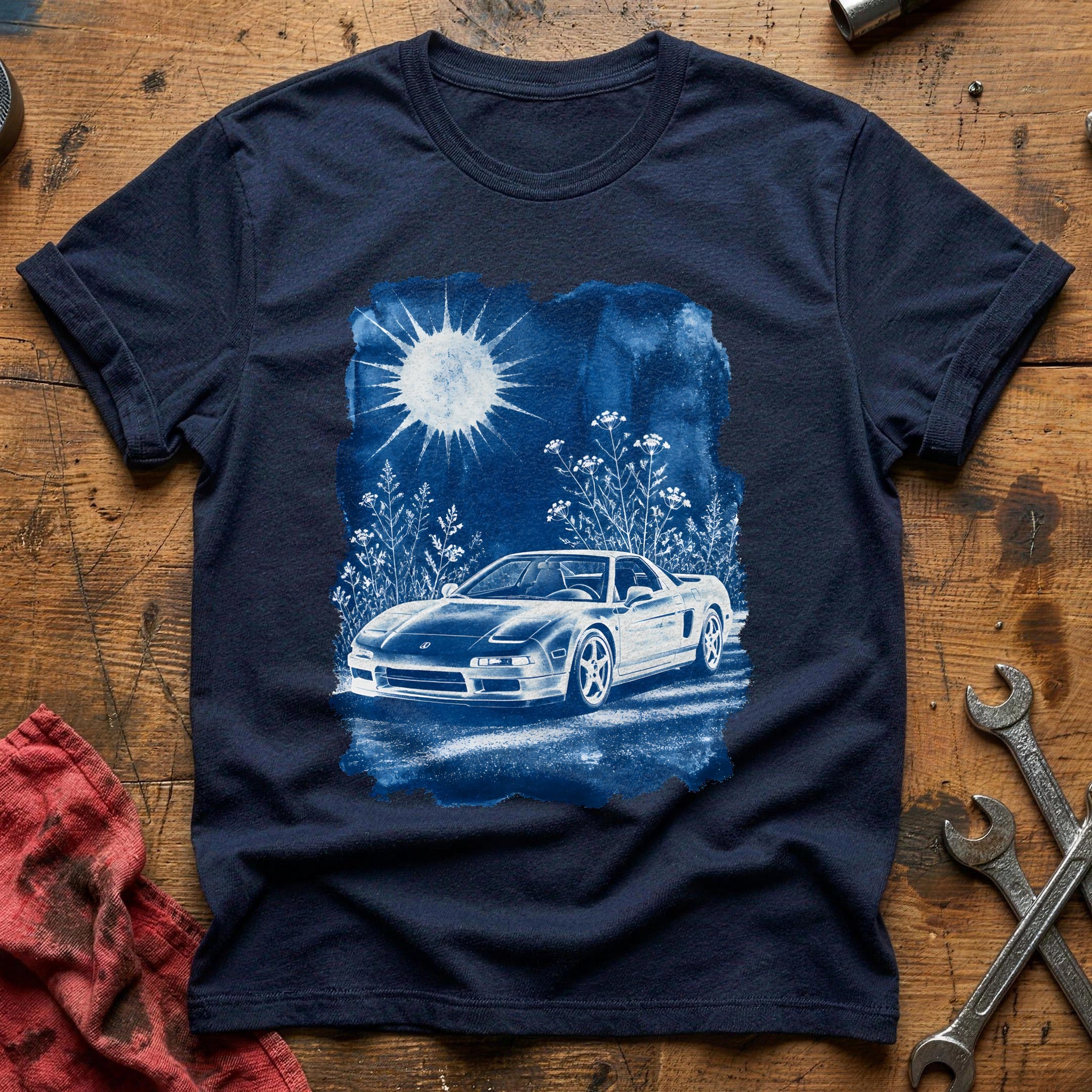 Cyanotype Car 10 T-Shirt - Navy