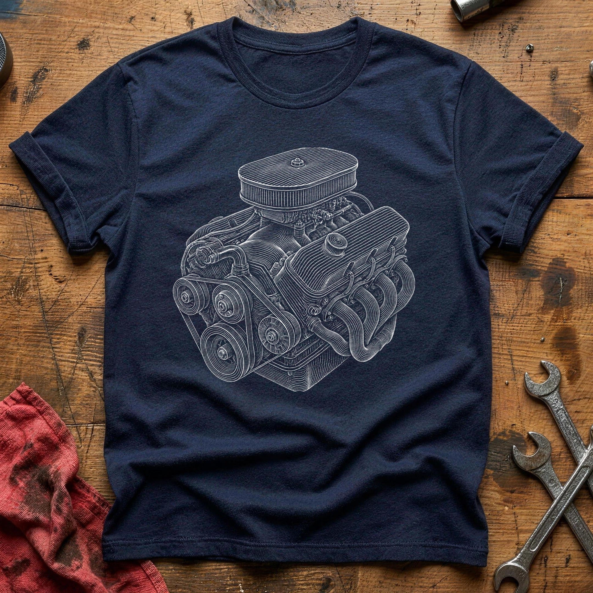 Cylinder Head Study T-Shirt - Navy
