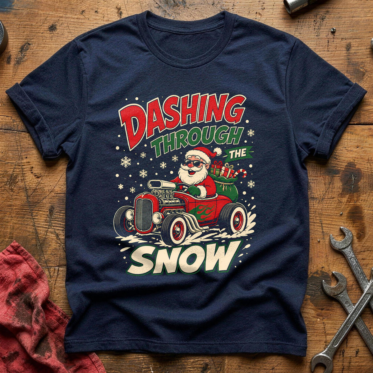 Dashing Through The Snow 27 T-Shirt - Navy