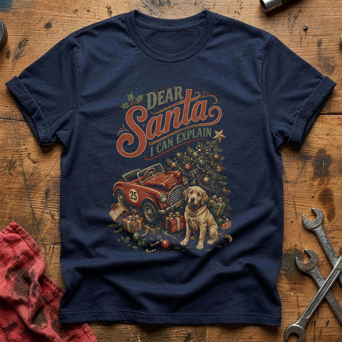 Dear Santa I Can Explain 48 T-Shirt - Navy