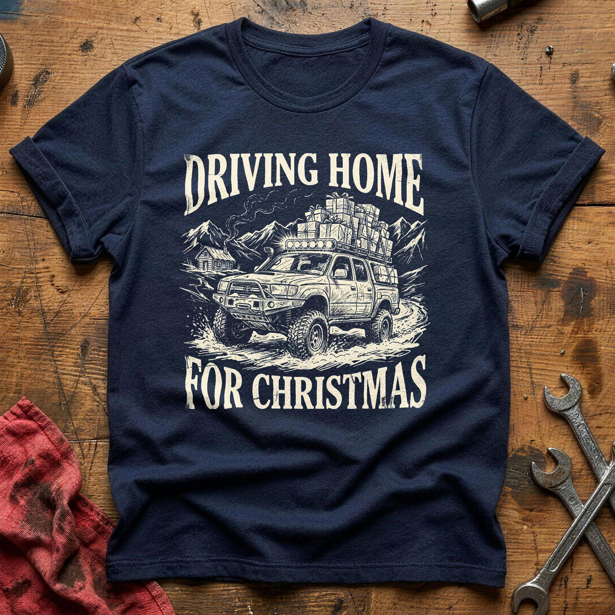 Driving Home For Christmas 14 T-Shirt - Navy
