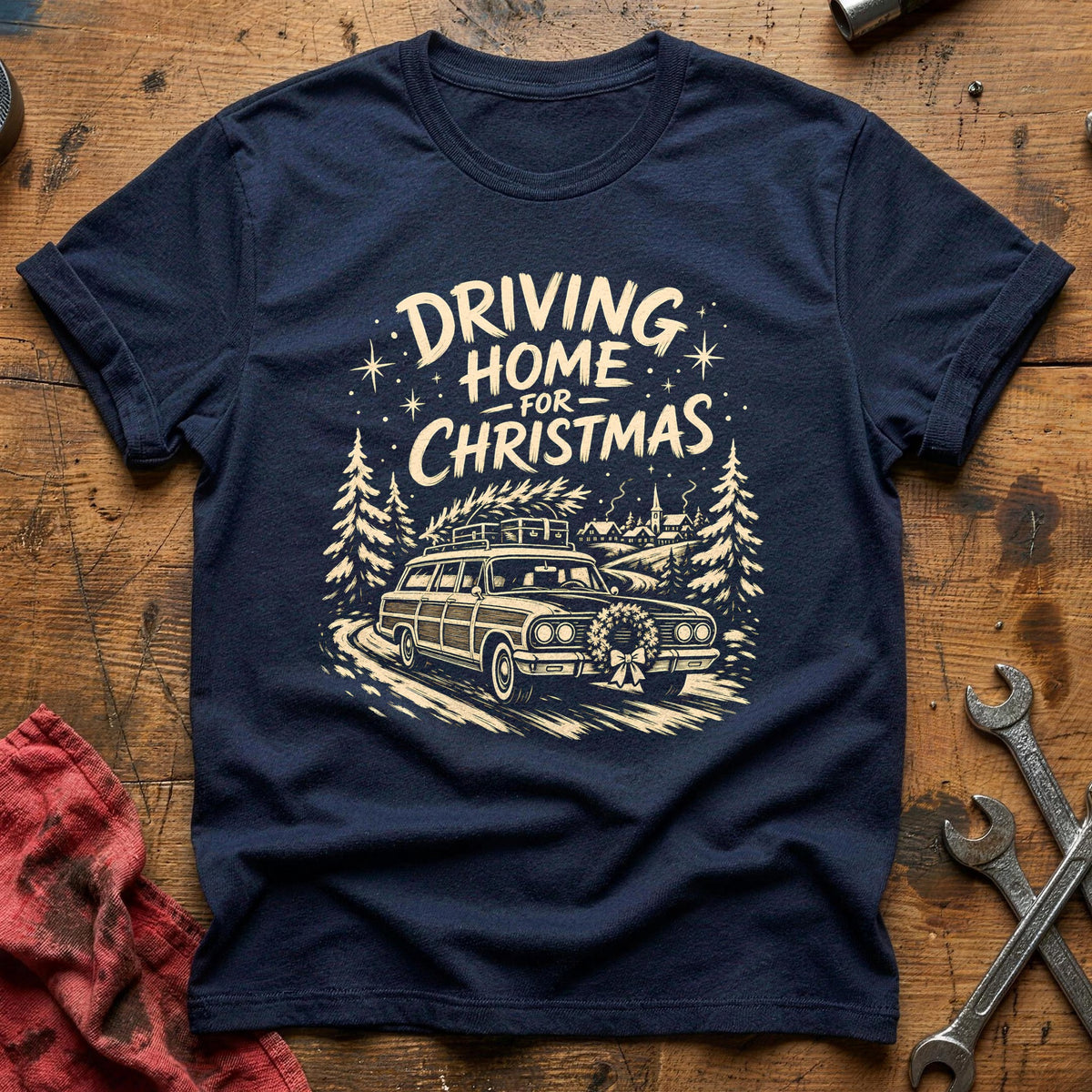 Driving Home For Christmas 15 T-Shirt - Navy