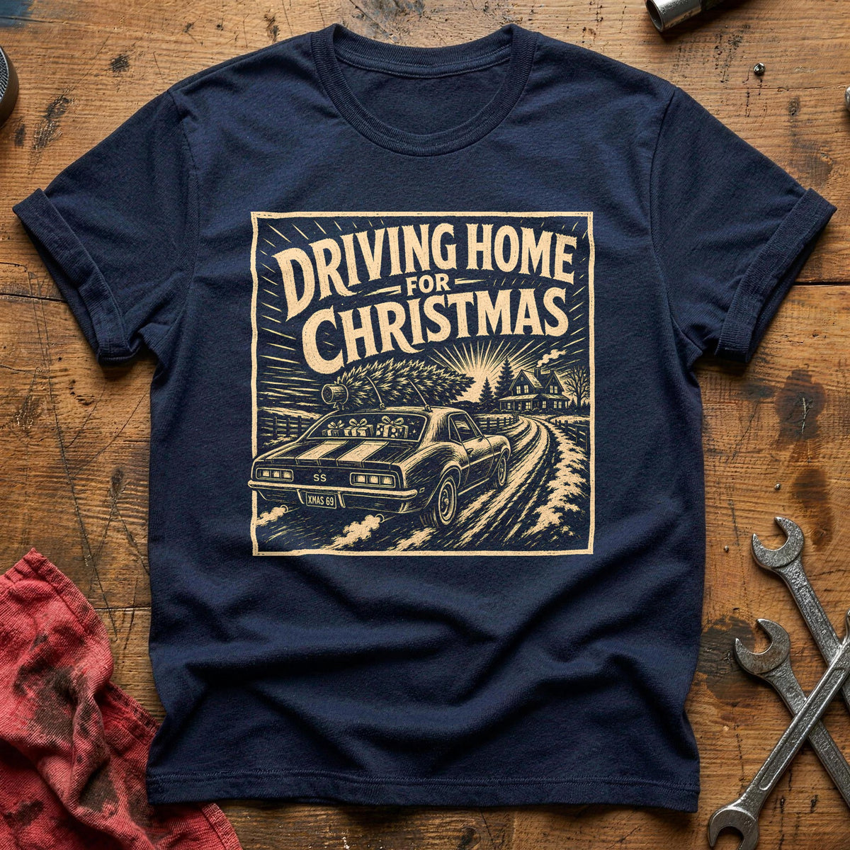 Driving Home For Christmas 8 T-Shirt - Navy