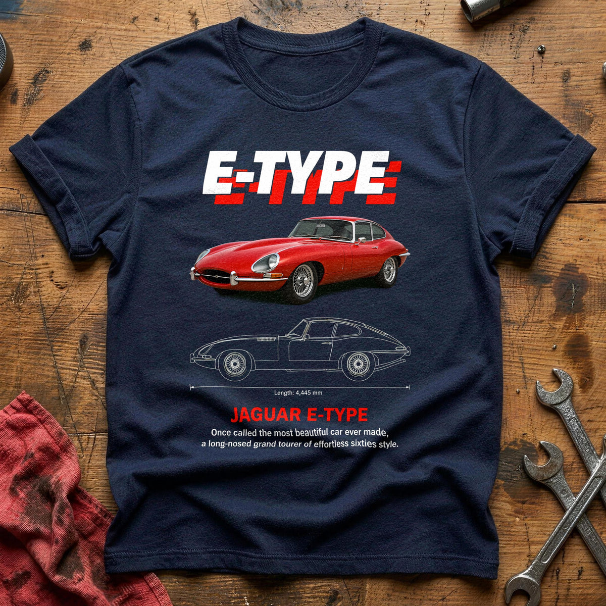 E Type 96 T-Shirt - Navy