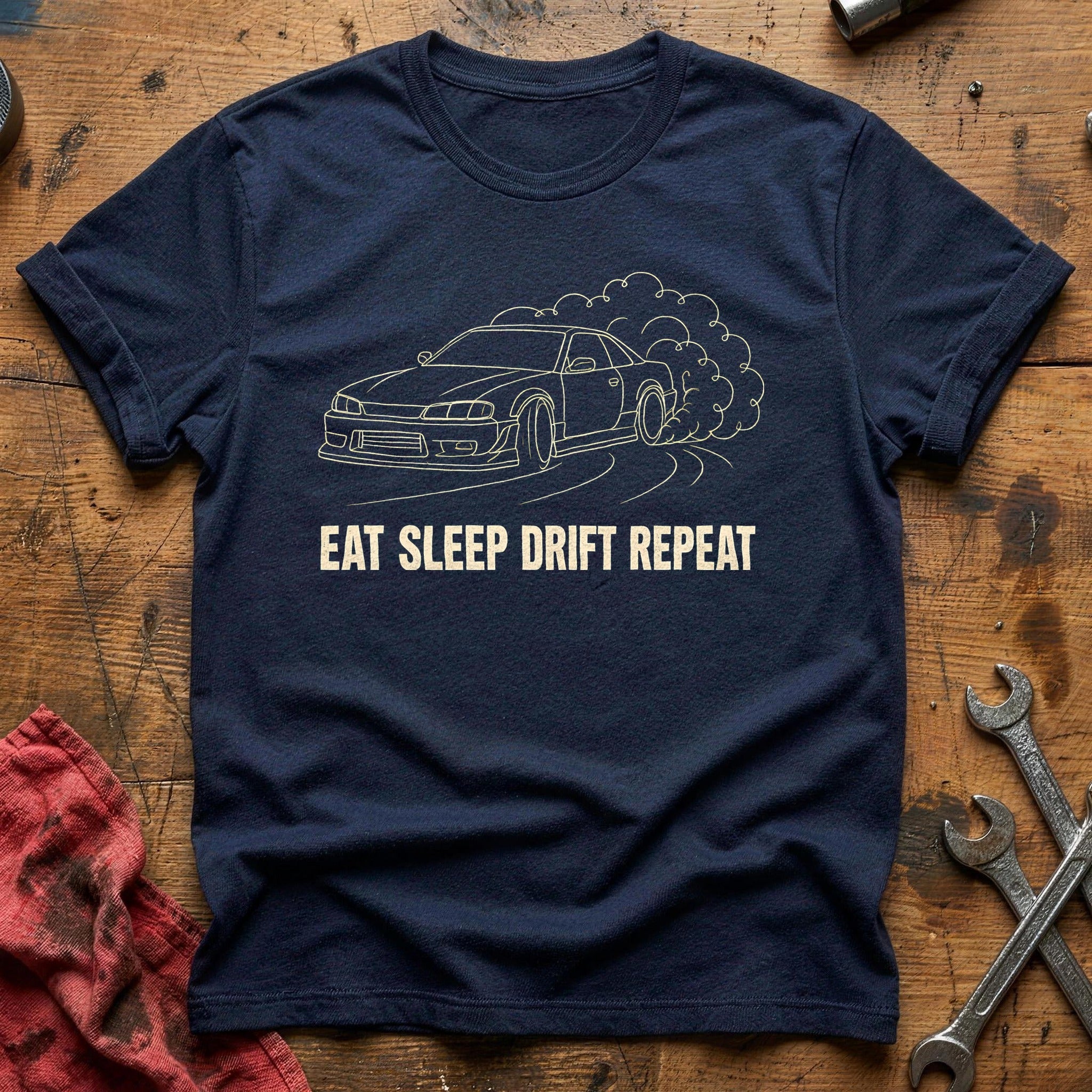 Eat Sleep Drift Repeat 26 T-Shirt - Navy