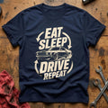 Eat Sleep Drive Repeat T-Shirt - Navy