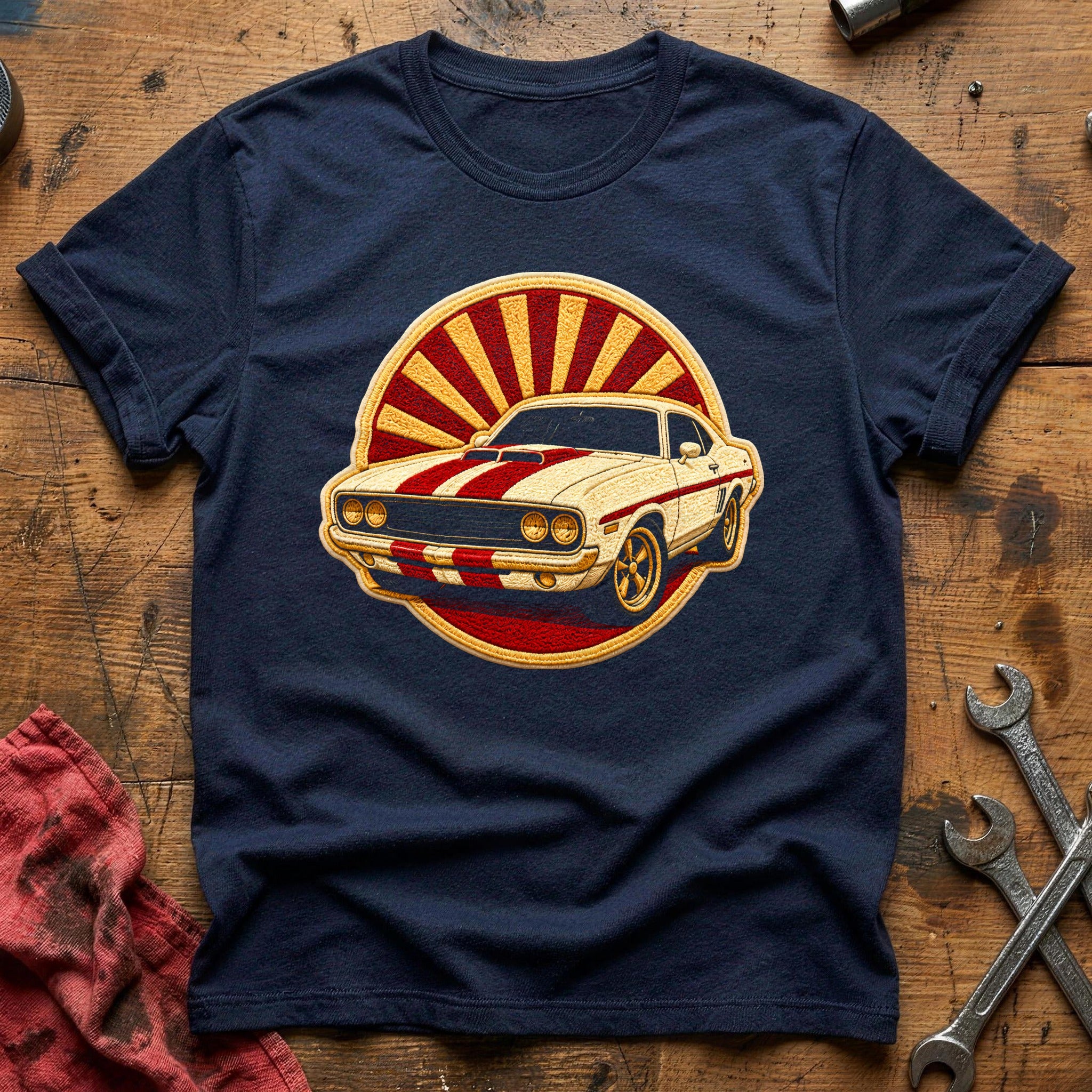 Embroidered Muscle 48 T-Shirt - Navy