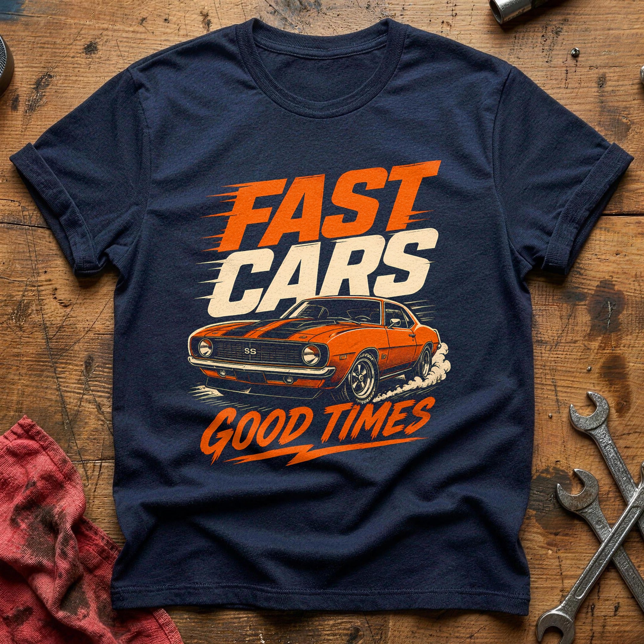 Fast Cars Good Times T-Shirt - Navy