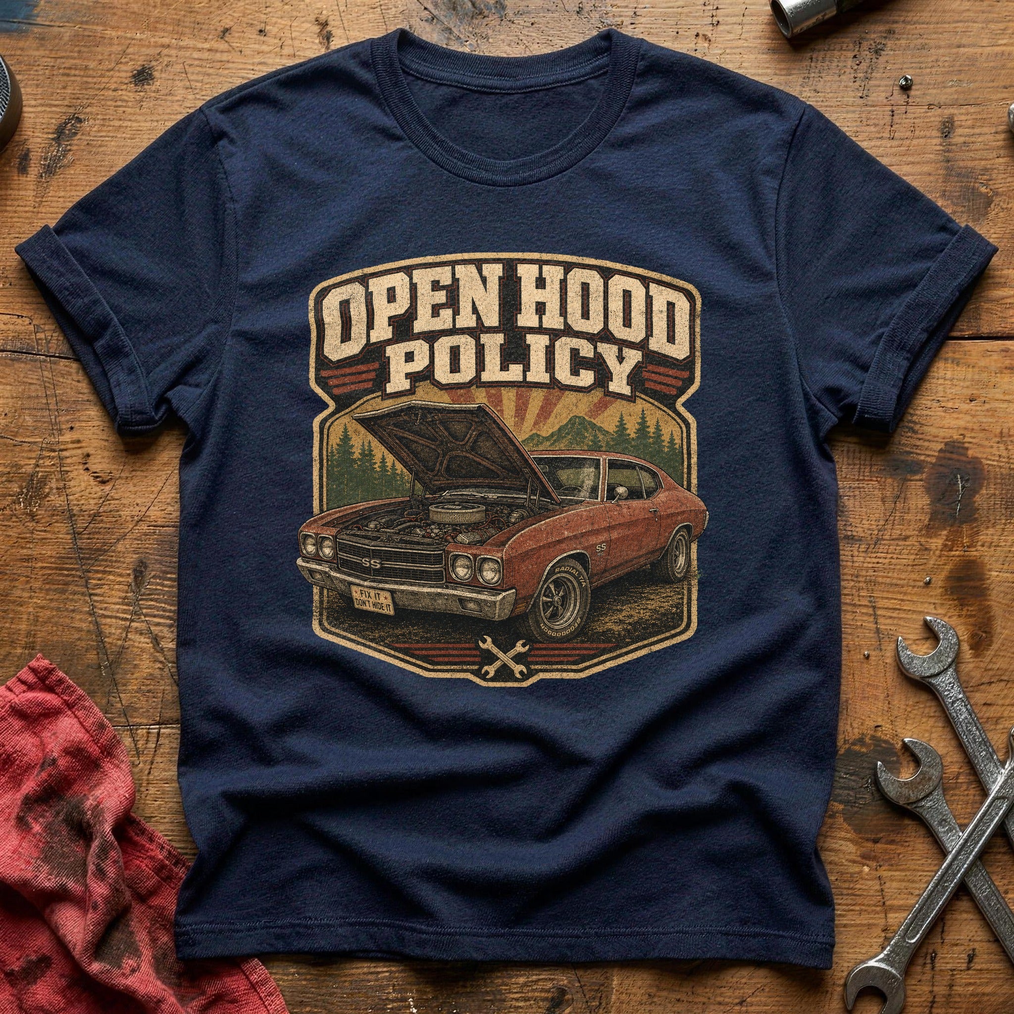 Fix It, Don't Hide It T-Shirt - Navy
