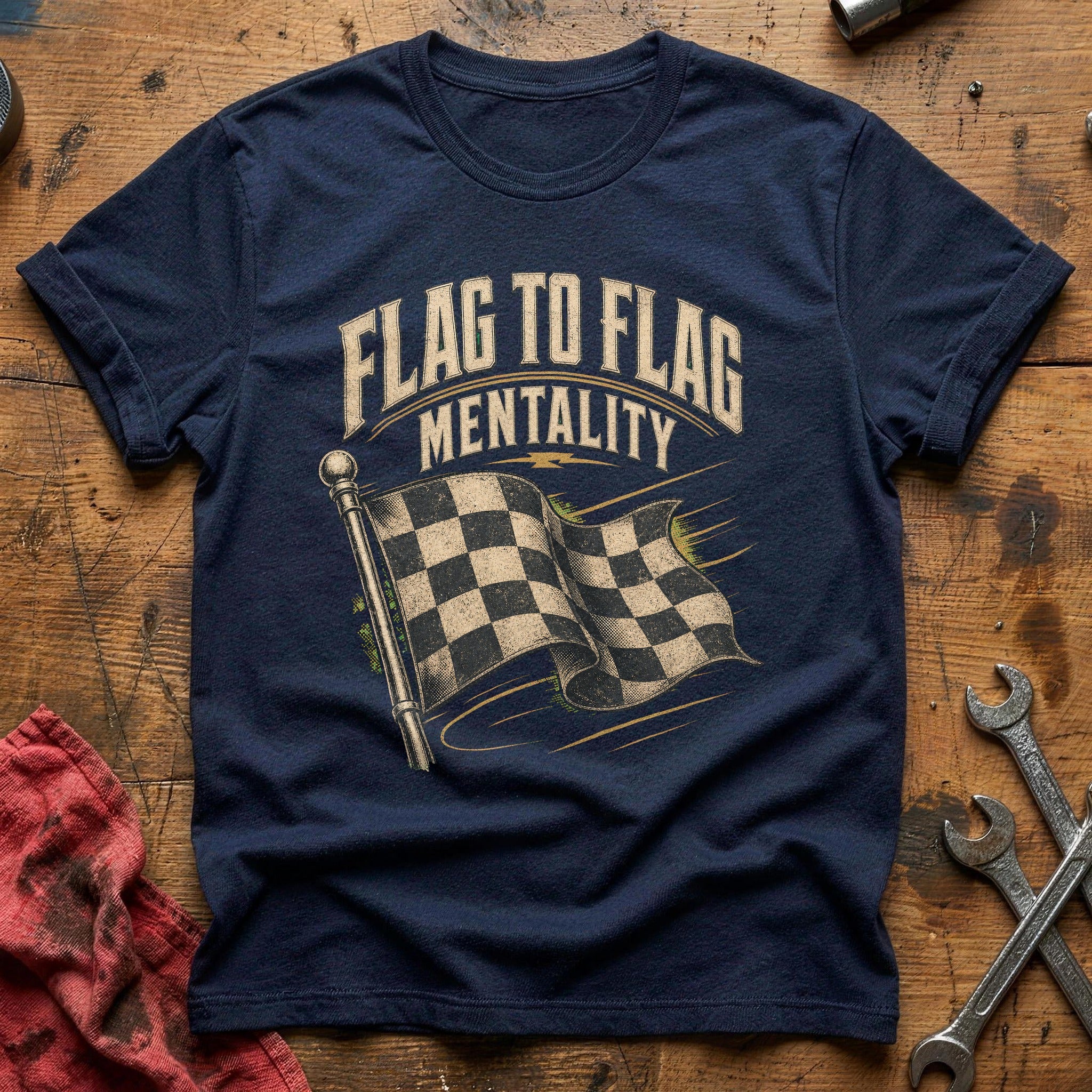 Flag to Flag Mentality T-Shirt - Navy