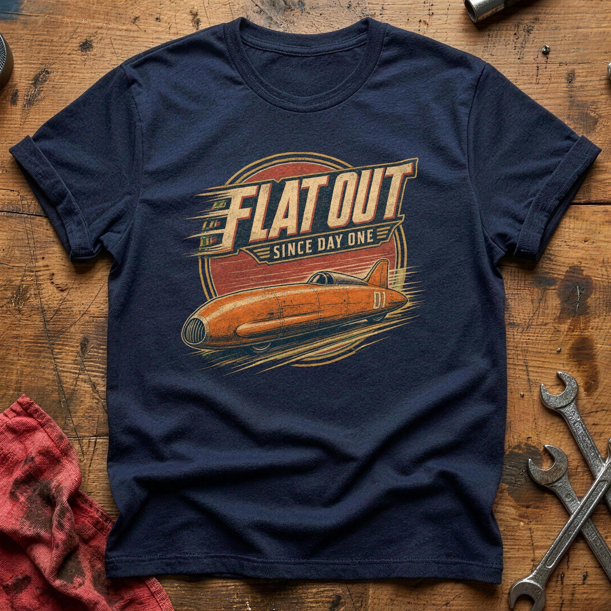 Flat Out Since Day One T-Shirt - Navy
