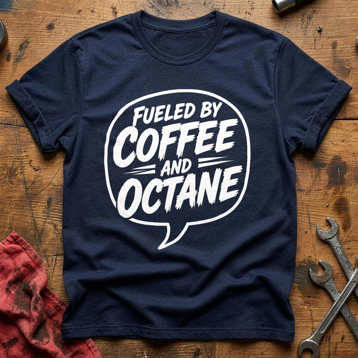 Fueled By Coffee And Octane 45 T-Shirt - Navy