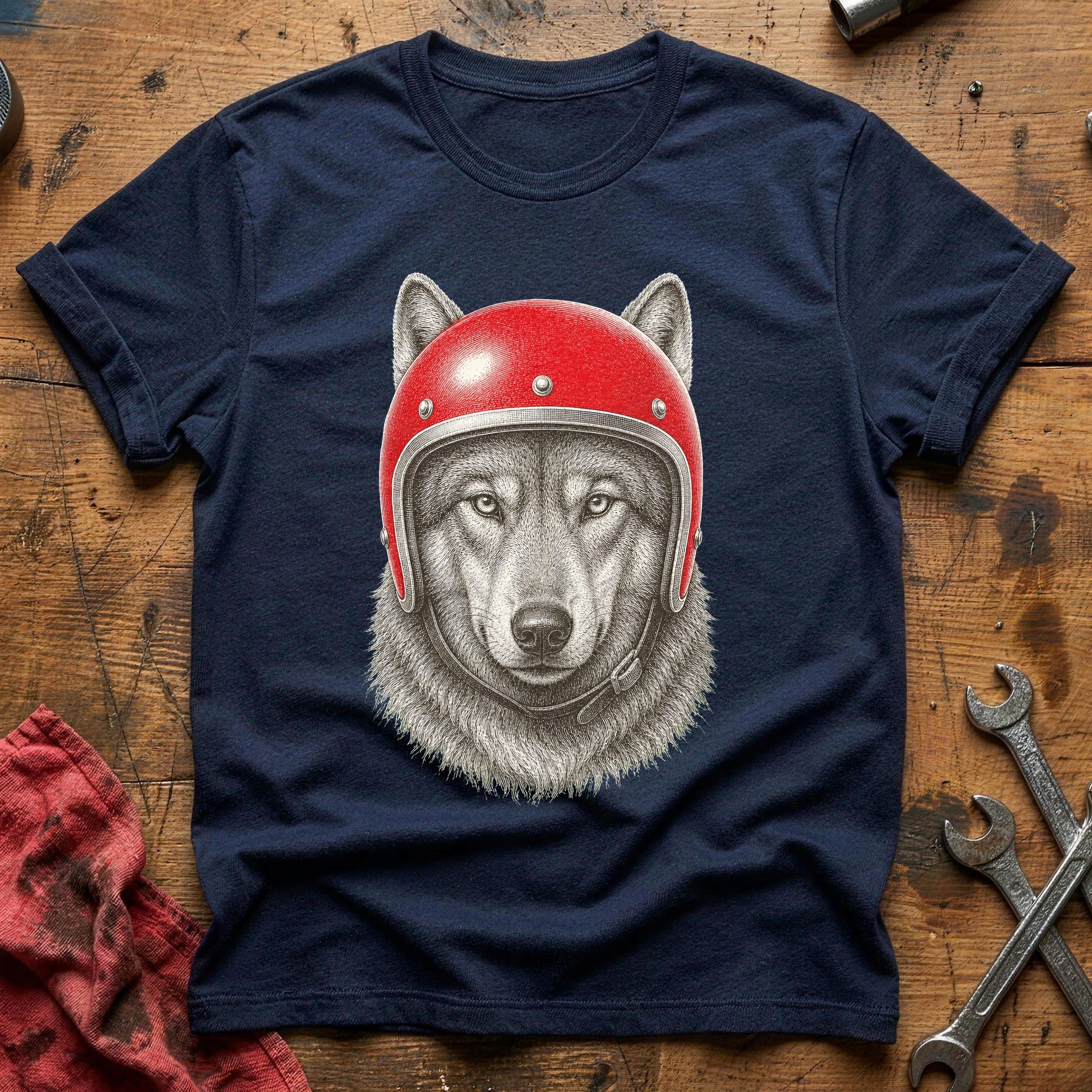Full Throttle Wolf T-Shirt - Navy