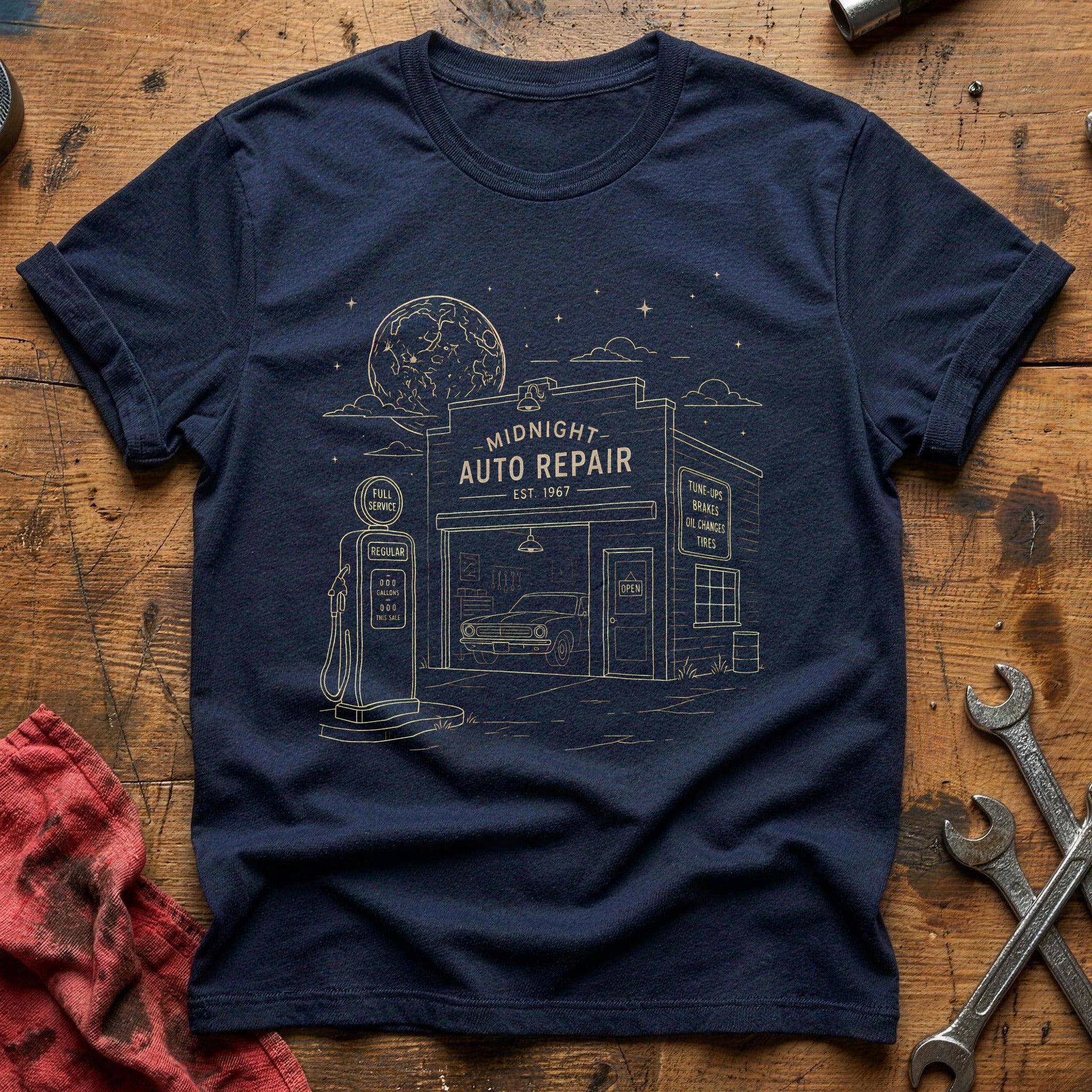 Garage Full Moon 47 T-Shirt - Navy