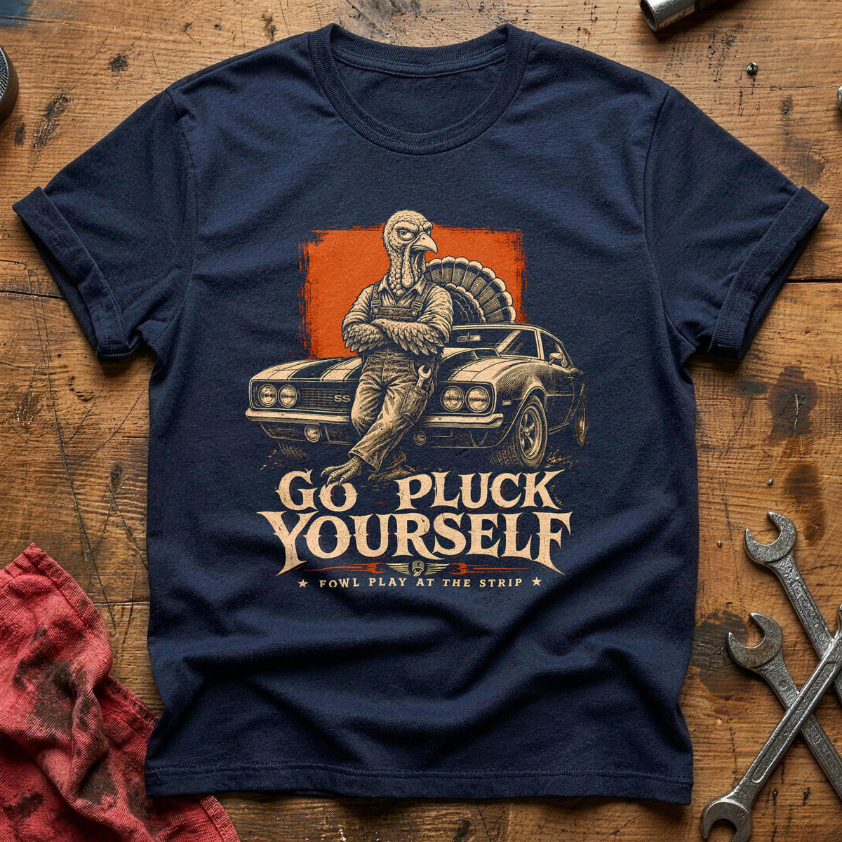 Go Pluck Yourself Fowl Play 11 T-Shirt - Navy