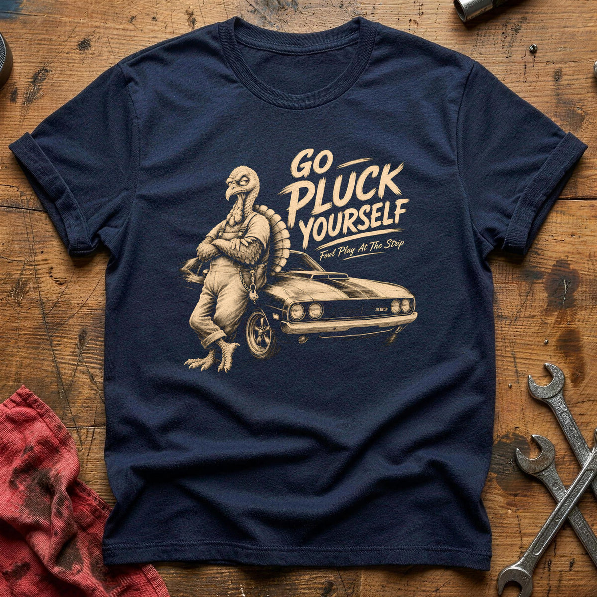 Go Pluck Yourself Fowl Play 5 T-Shirt - Navy