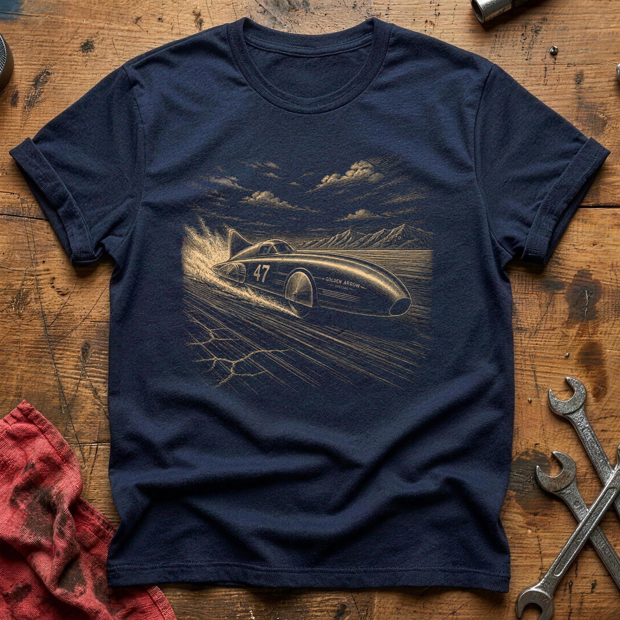 Golden Arrow Run T-Shirt - Navy