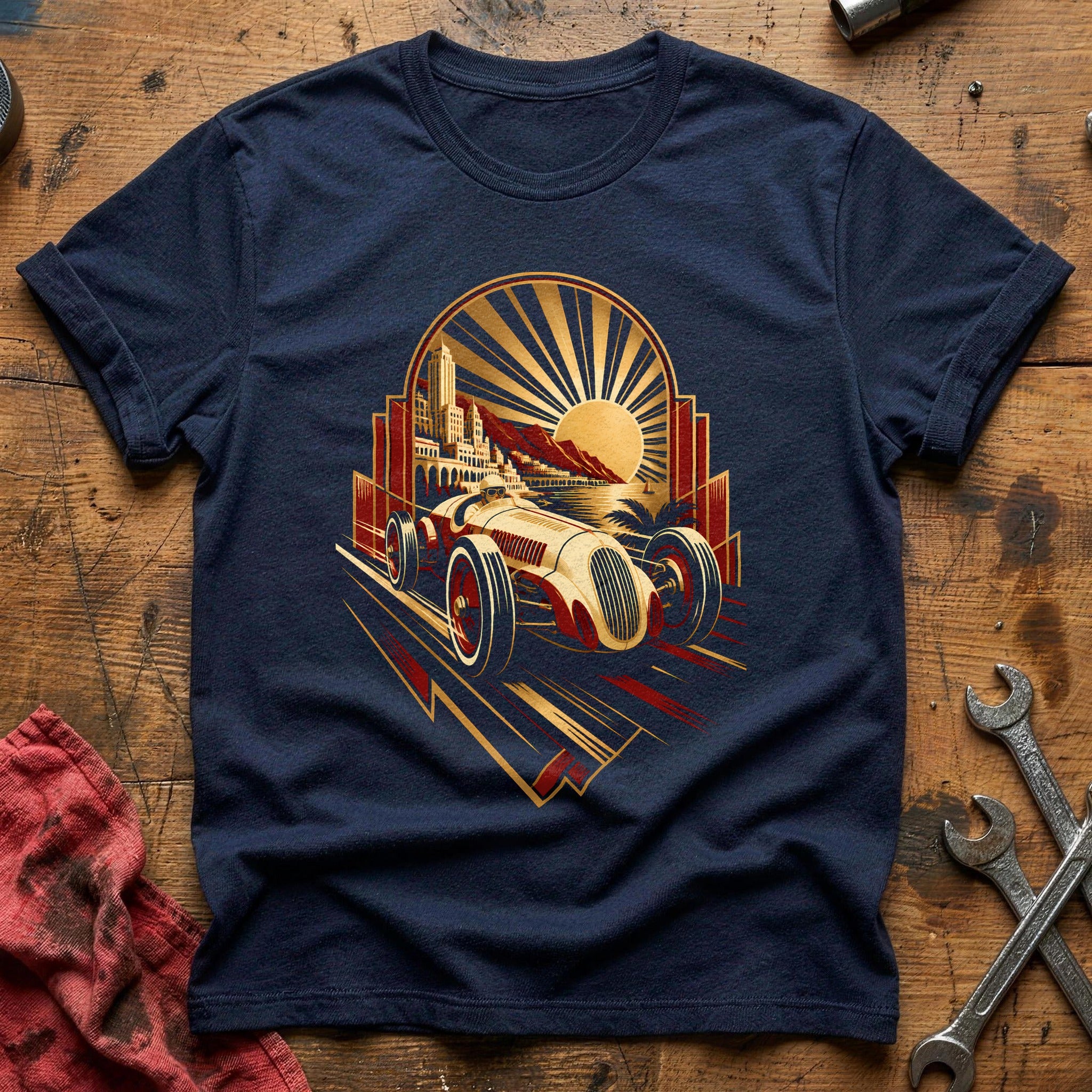 Golden Hour Racer T-Shirt - Navy