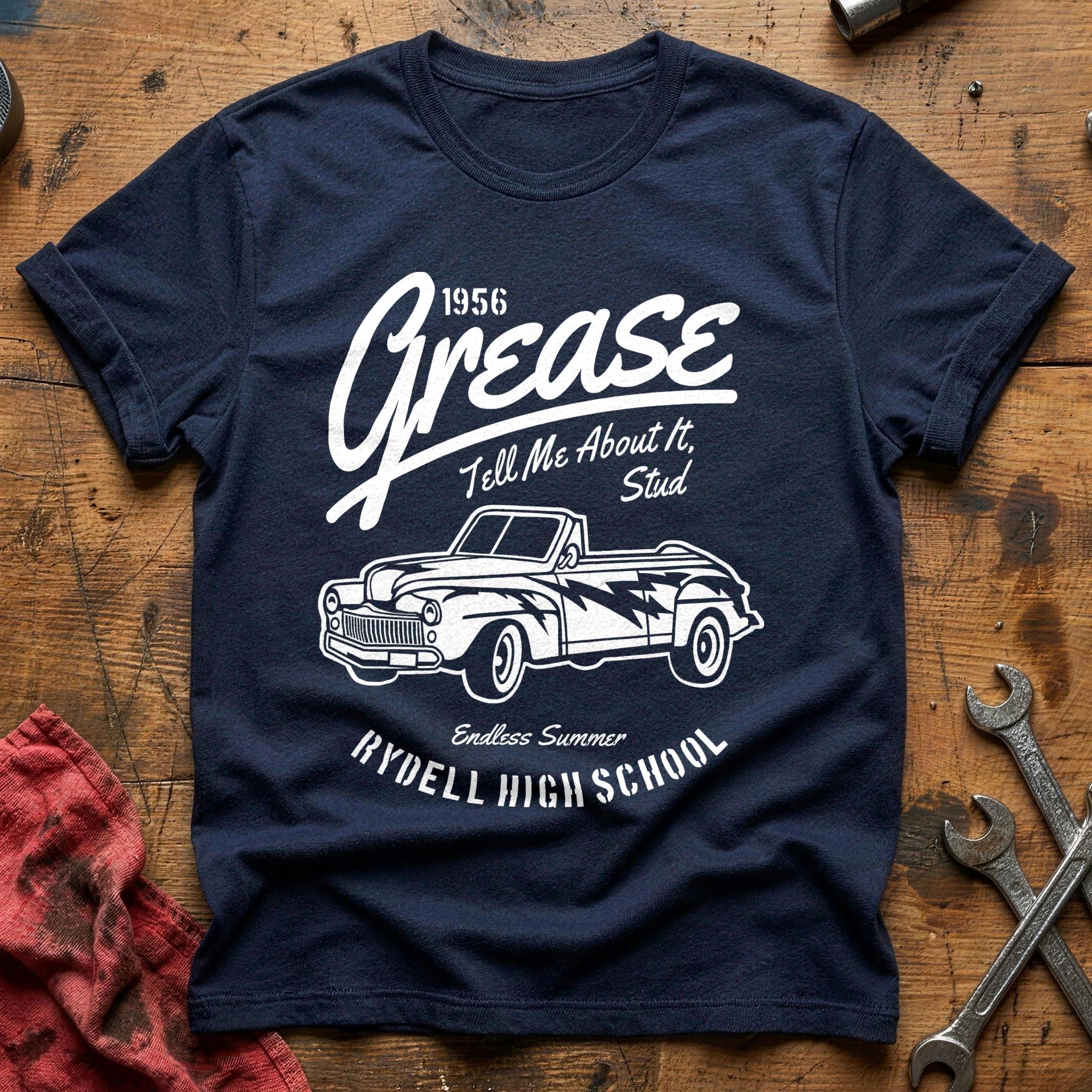 Grease rydell high car T-Shirt - Navy