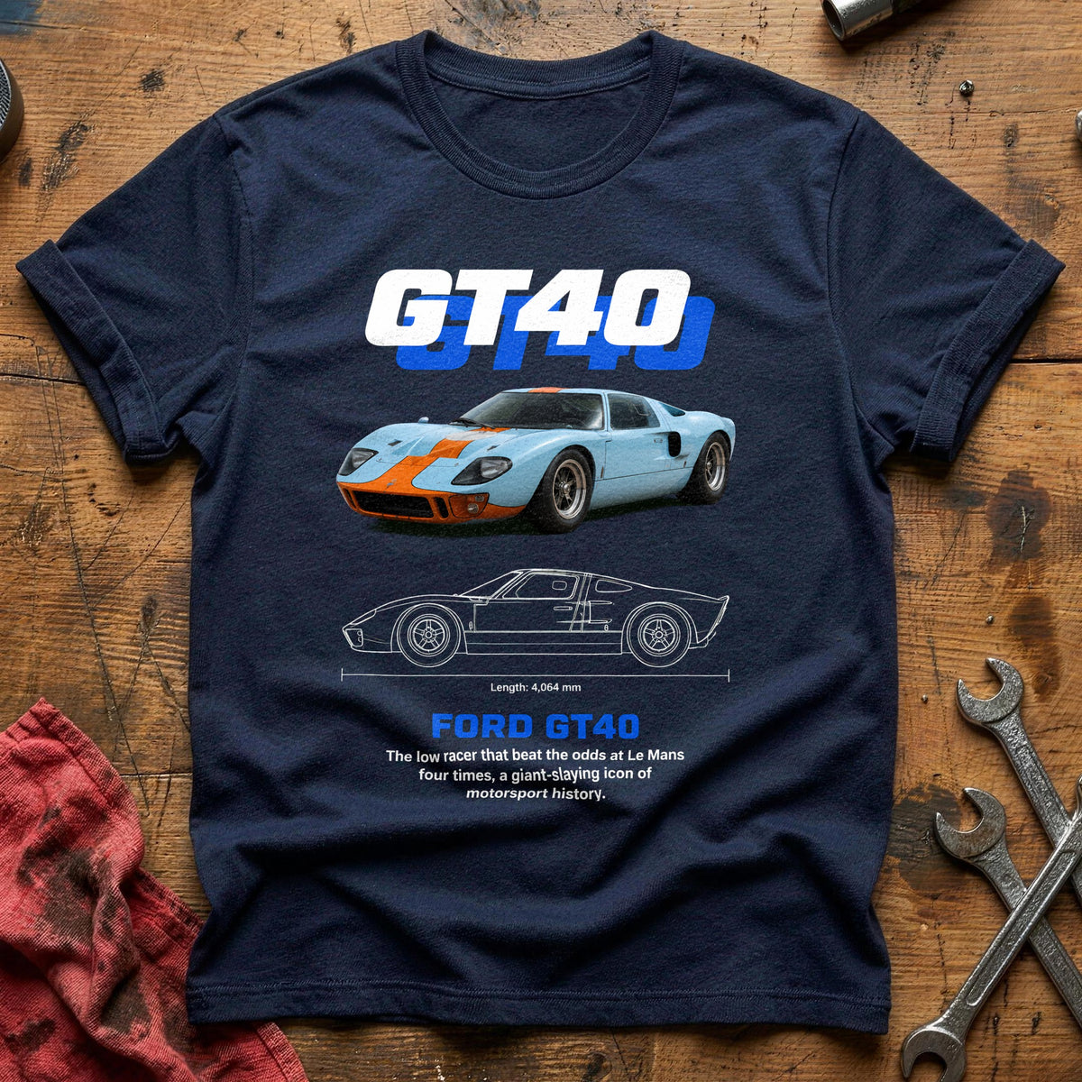 GT40 76 T-Shirt - Navy