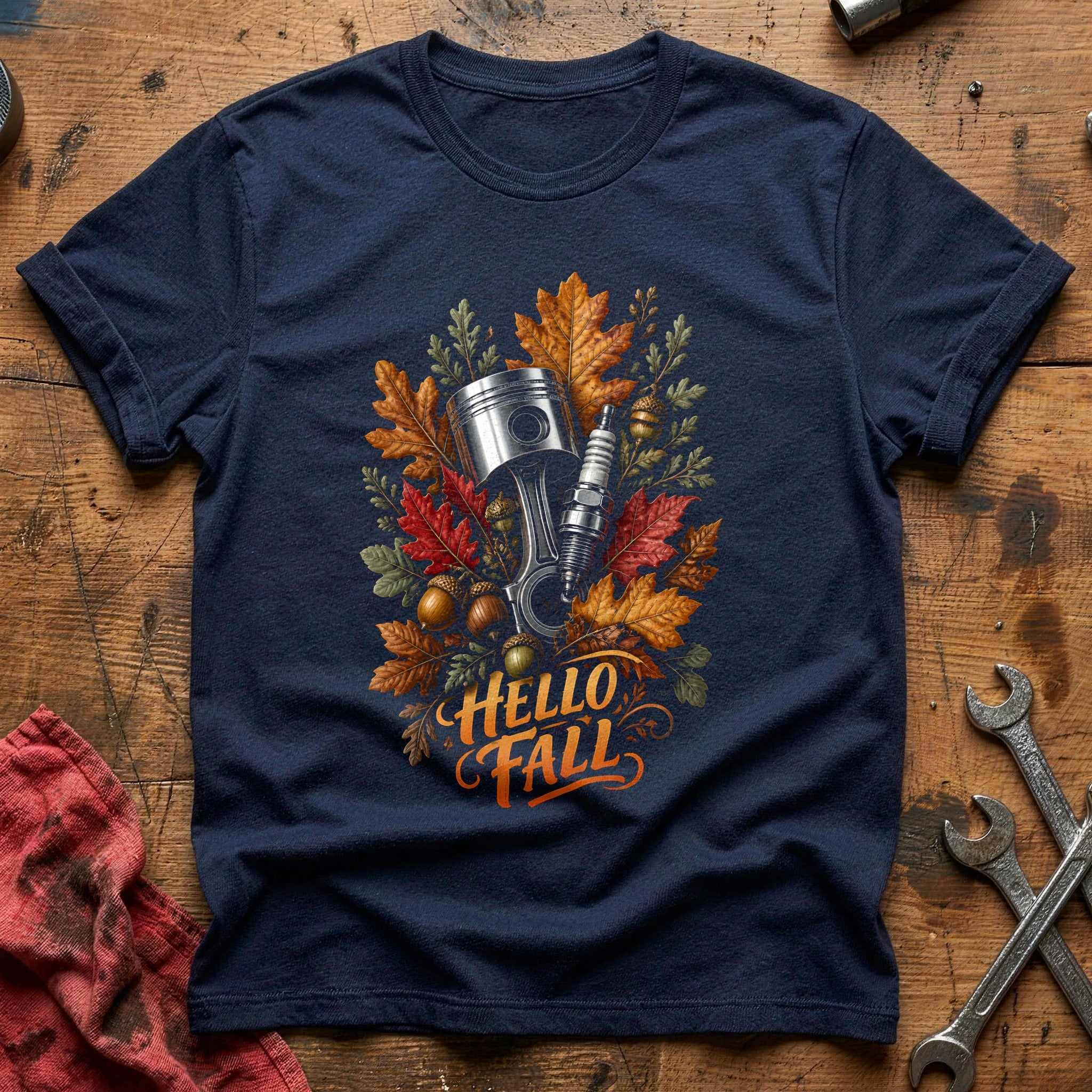 Hello Fall Piston Bouquet 39 T-Shirt - Navy