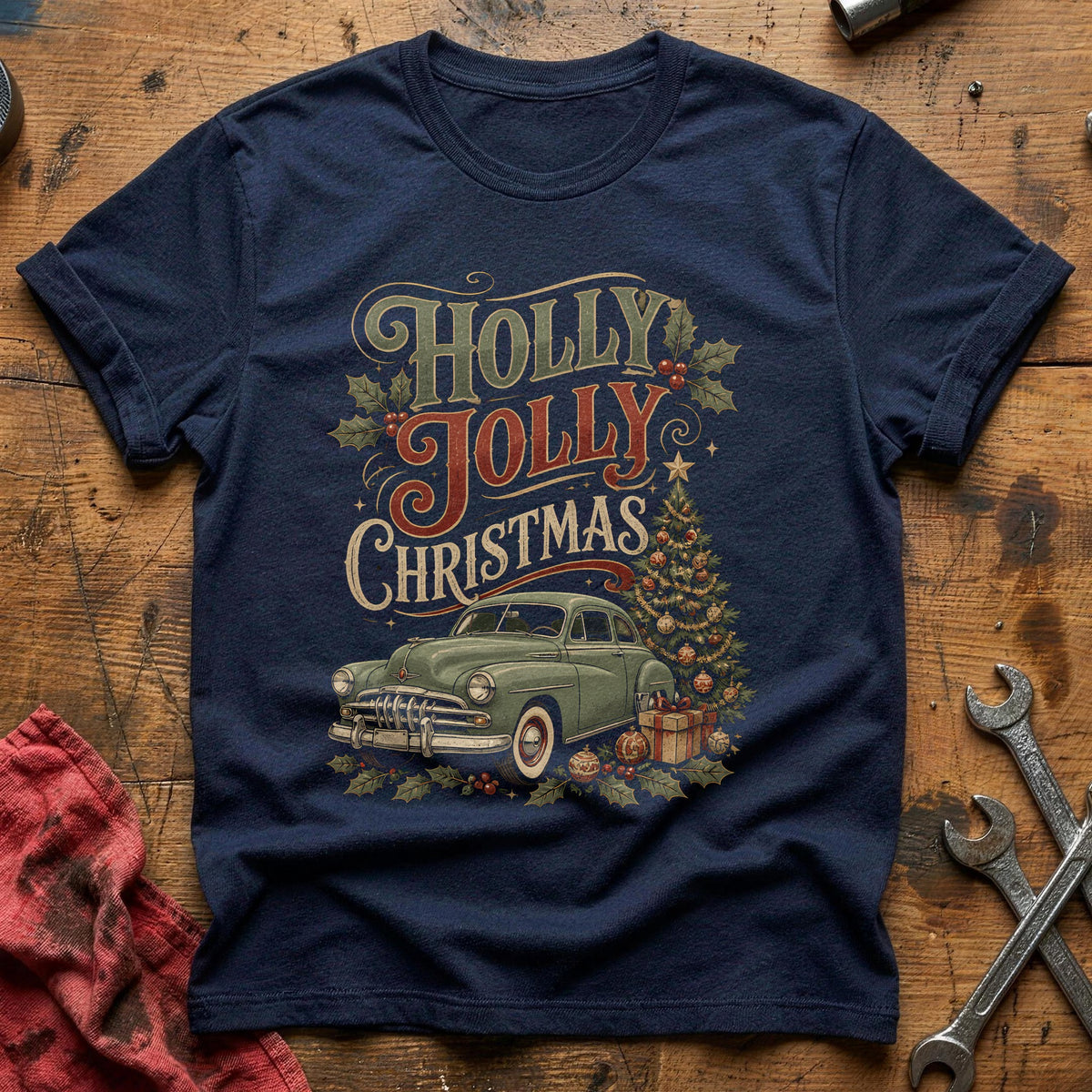 Holly Jolly Christmas 72 T-Shirt - Navy