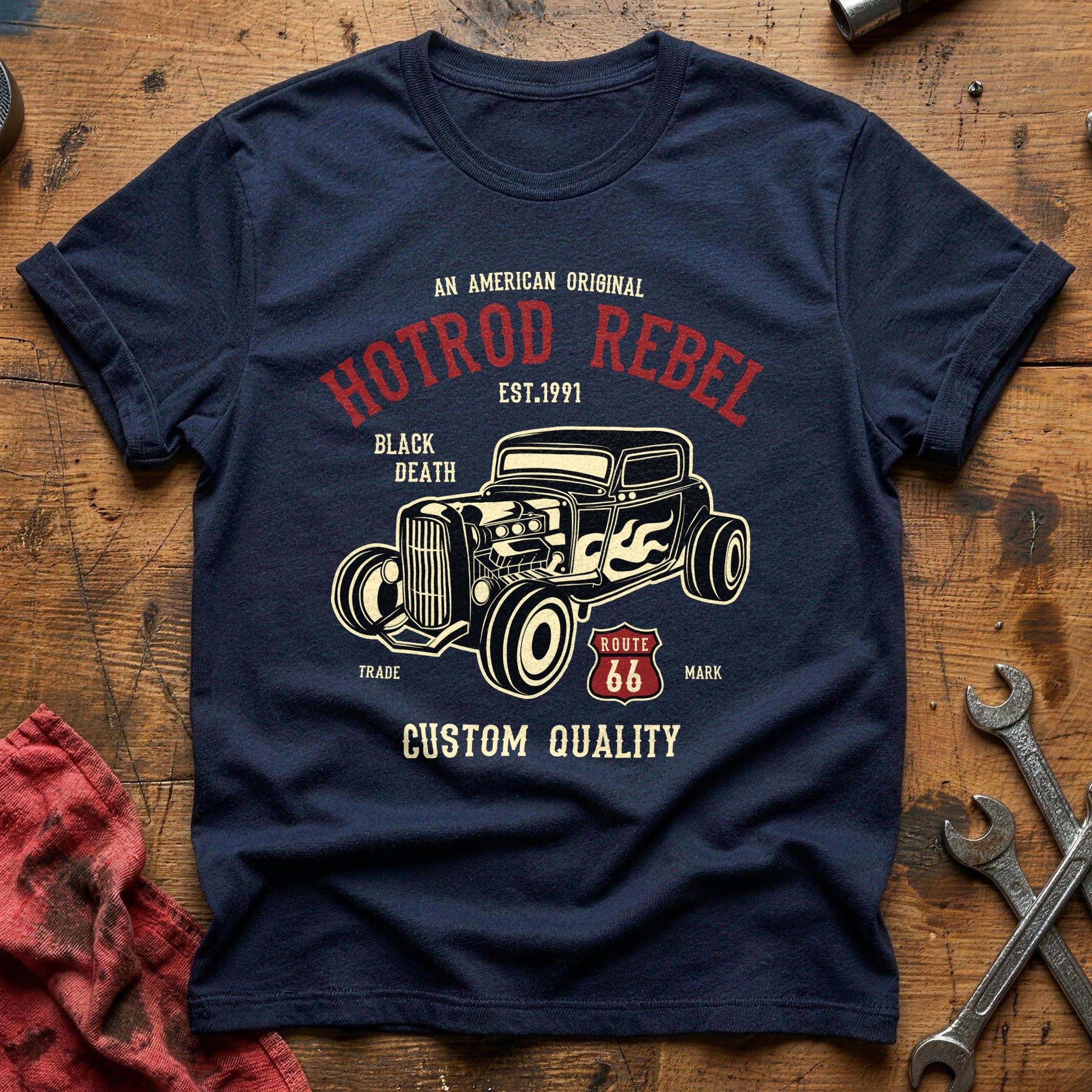 Hot rod rebel T-Shirt - Navy