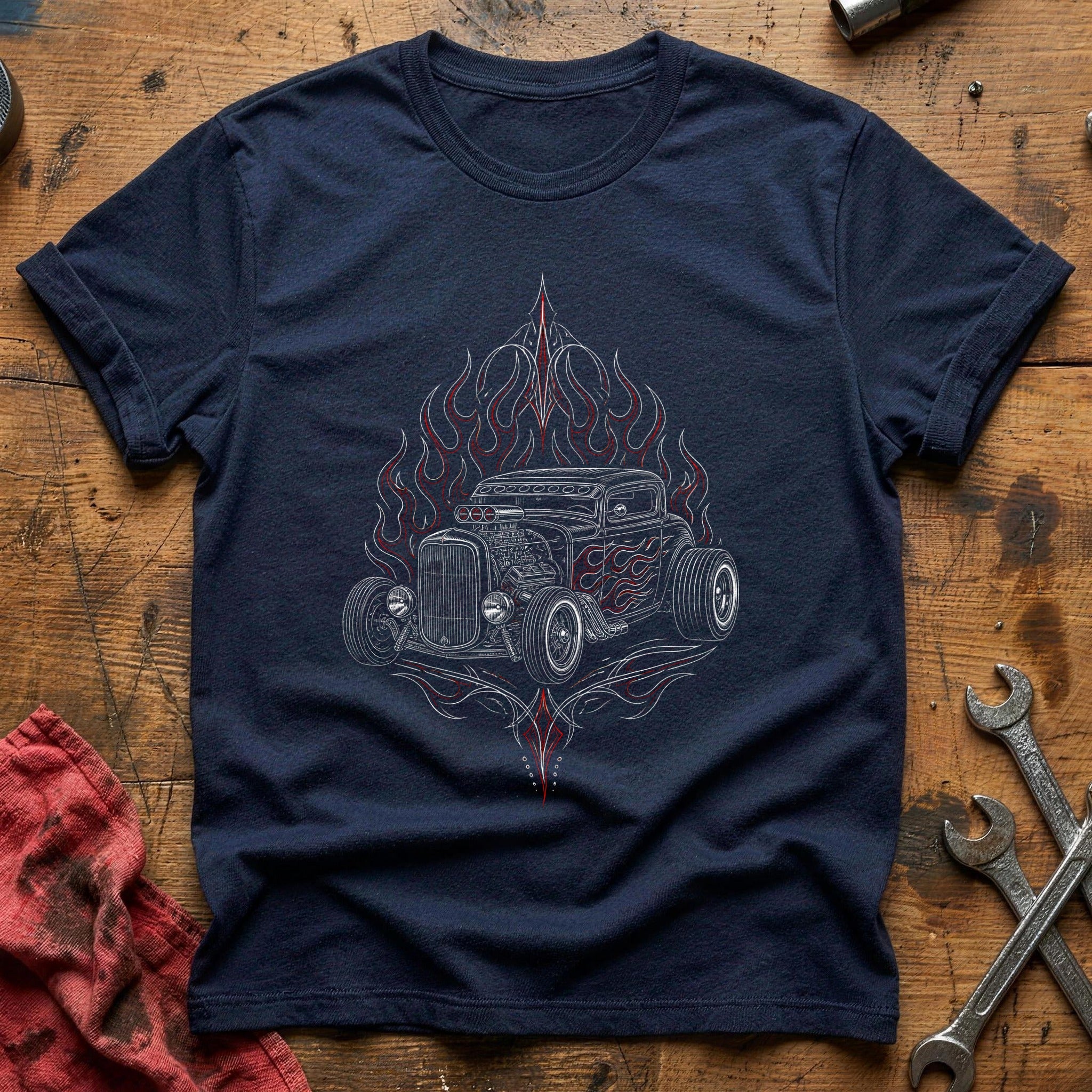Hotrod Blackwork 22 T-Shirt - Navy