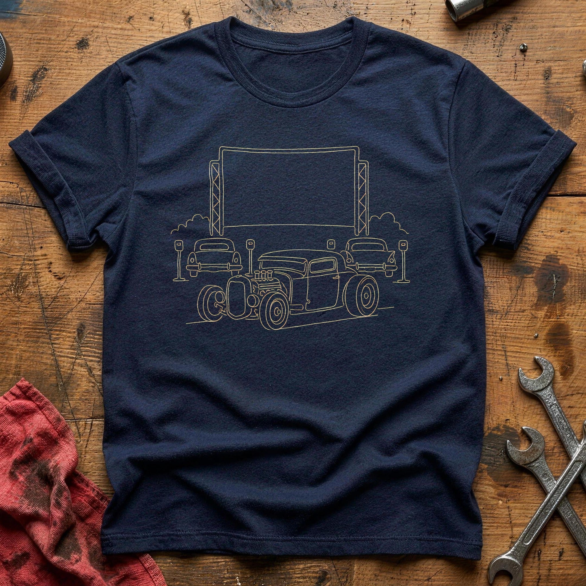 Hotrod Drivein 74 T-Shirt - Navy
