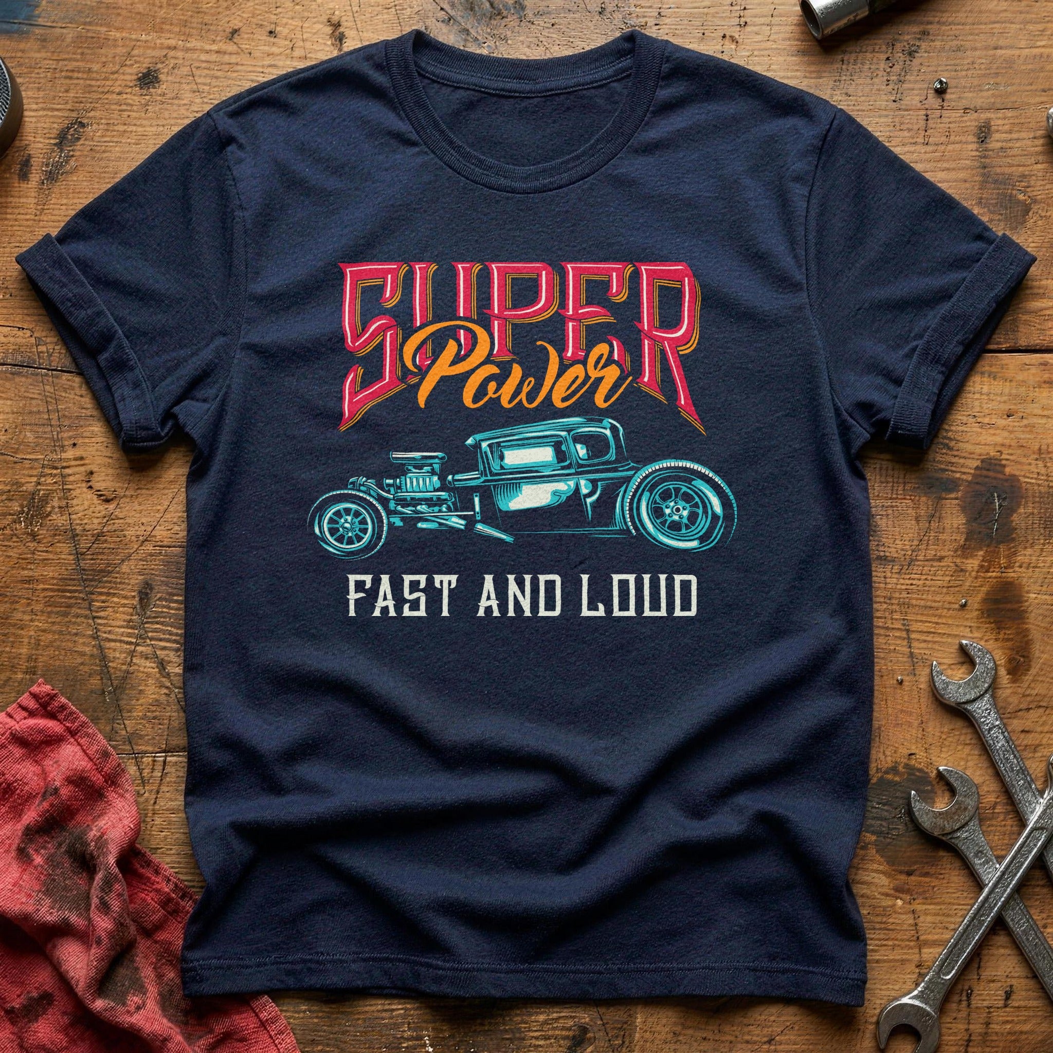 Hotrod fast and loud T-Shirt - Navy