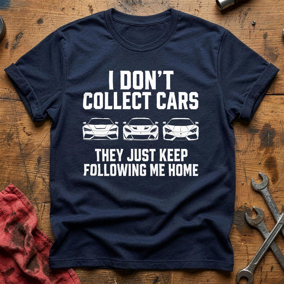 I Don't Collect Cars They Just Keep Following Me Home 70 T-Shirt - Navy