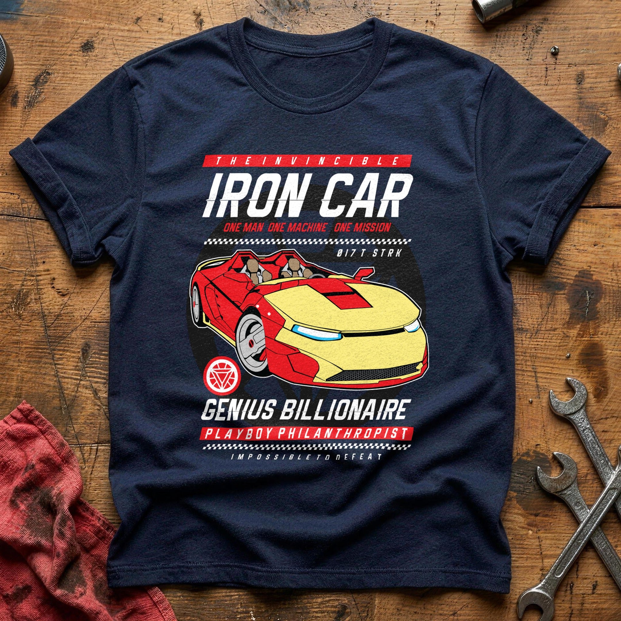 Iron man car T-Shirt - Navy