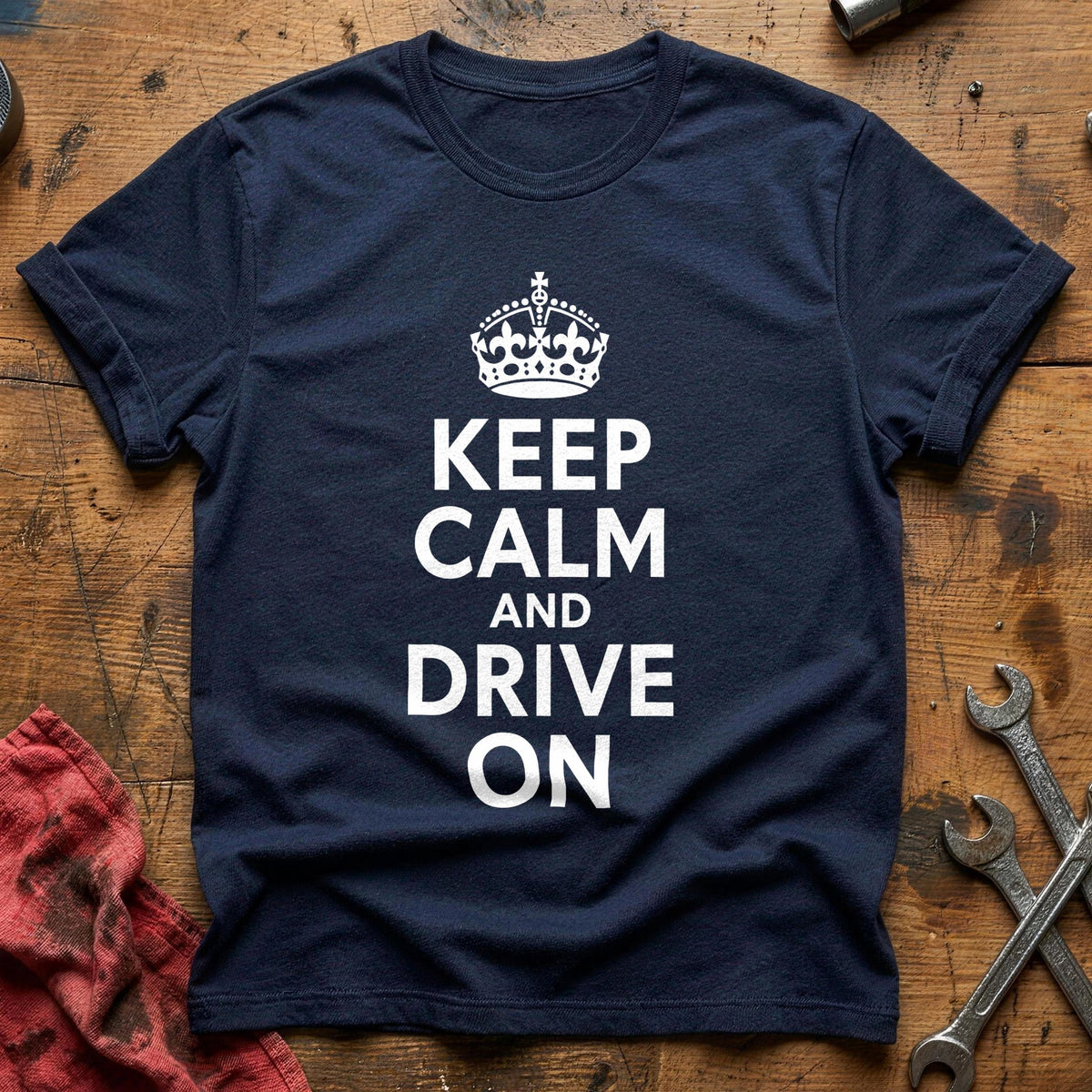 Keep Calm And Drive On 88 T-Shirt - Navy